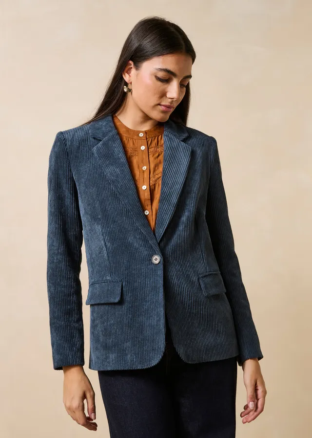 la-f-e-marabout-e-galina-cord-blazer-blau-stahl-cordjacke image 1