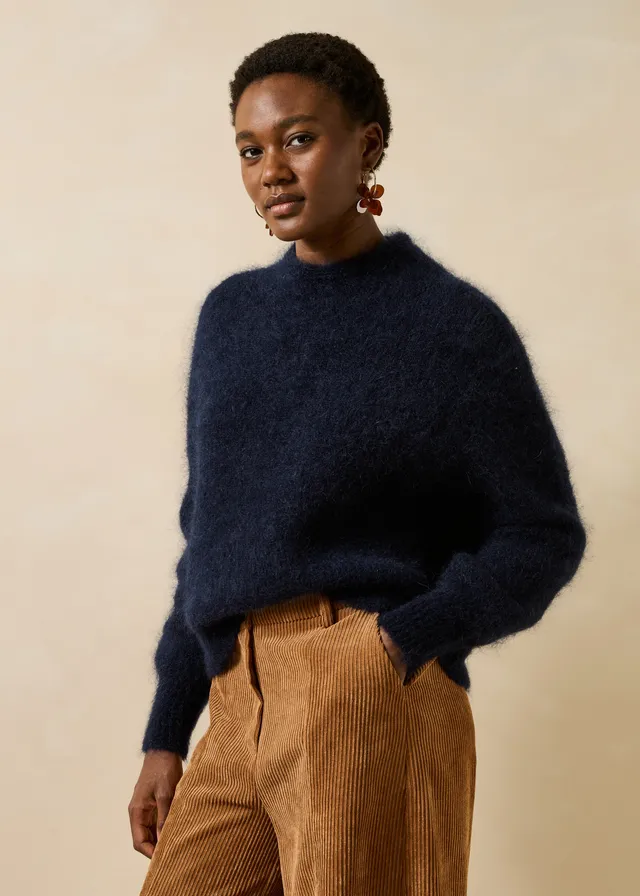 la-f-e-marabout-e-genesio-pullover-blau-mohair-kurz image 1