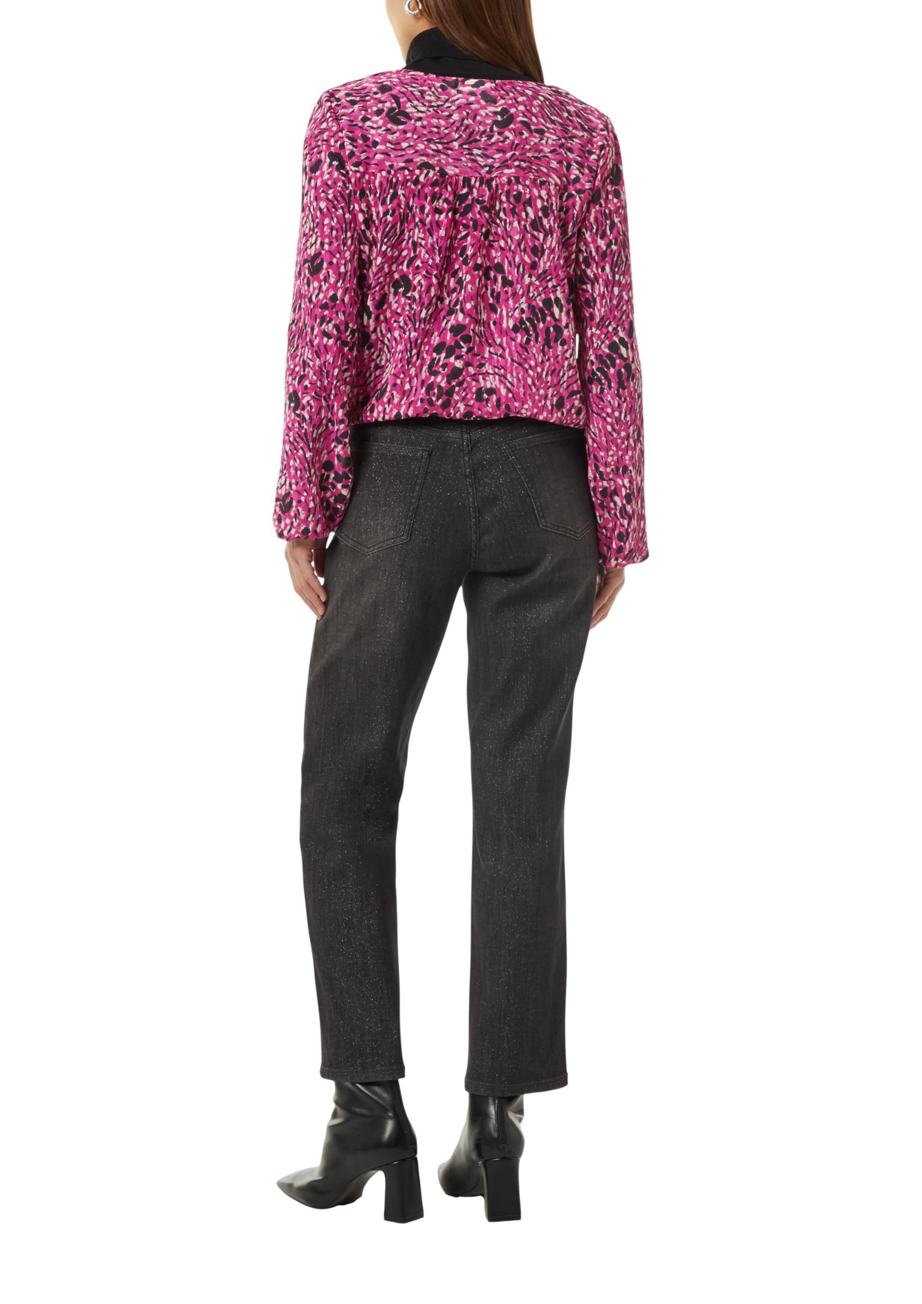 comma-chiffonbluse-damenbluse-gr-44-gemustert-v-ausschnitt image 2