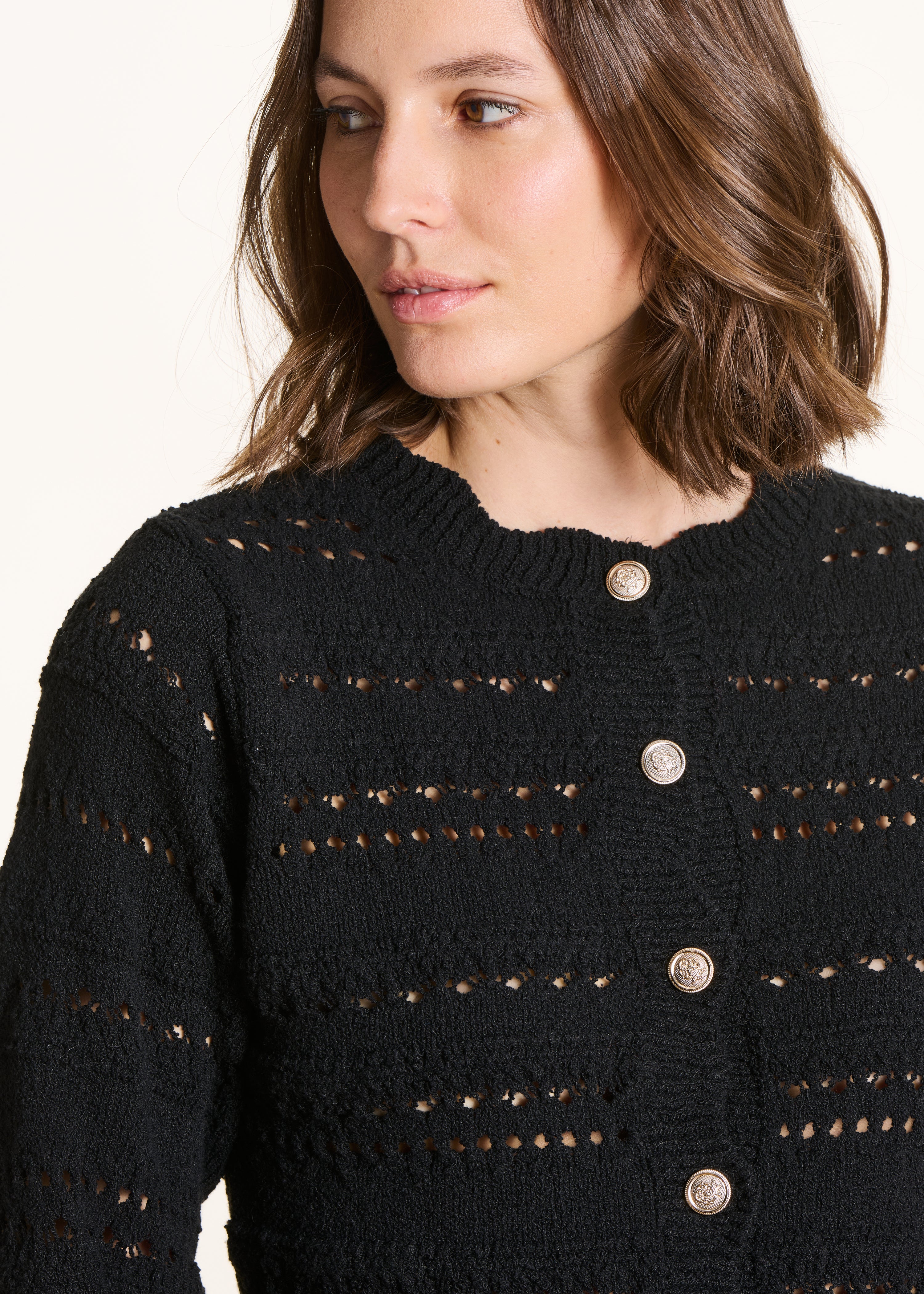 la-f-e-marabout-e-gilet-strickjacke-schwarz-ajour-xs-xl image 5