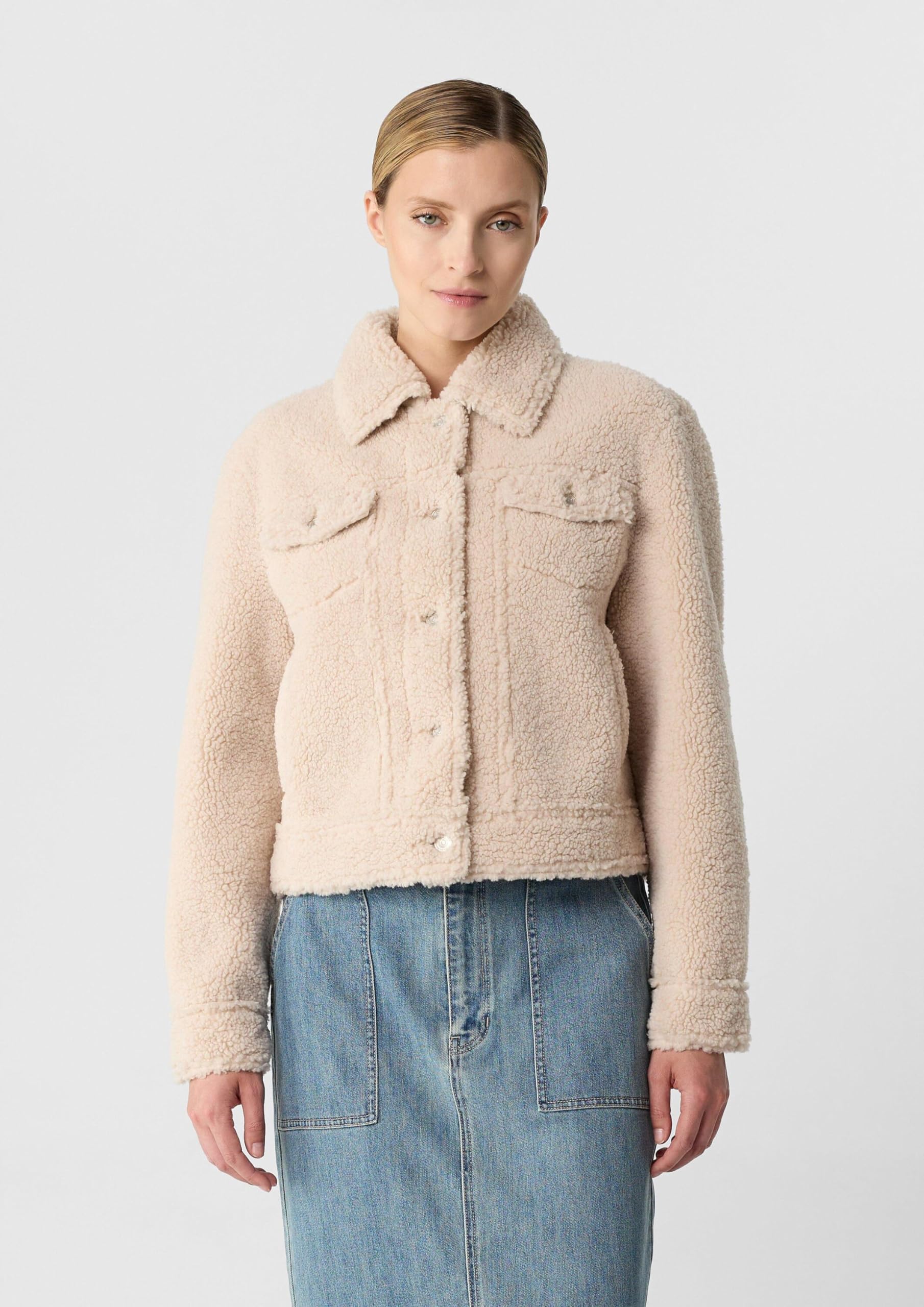 comma-teddy-kurz-jacke-damen-hemdkragen image 3