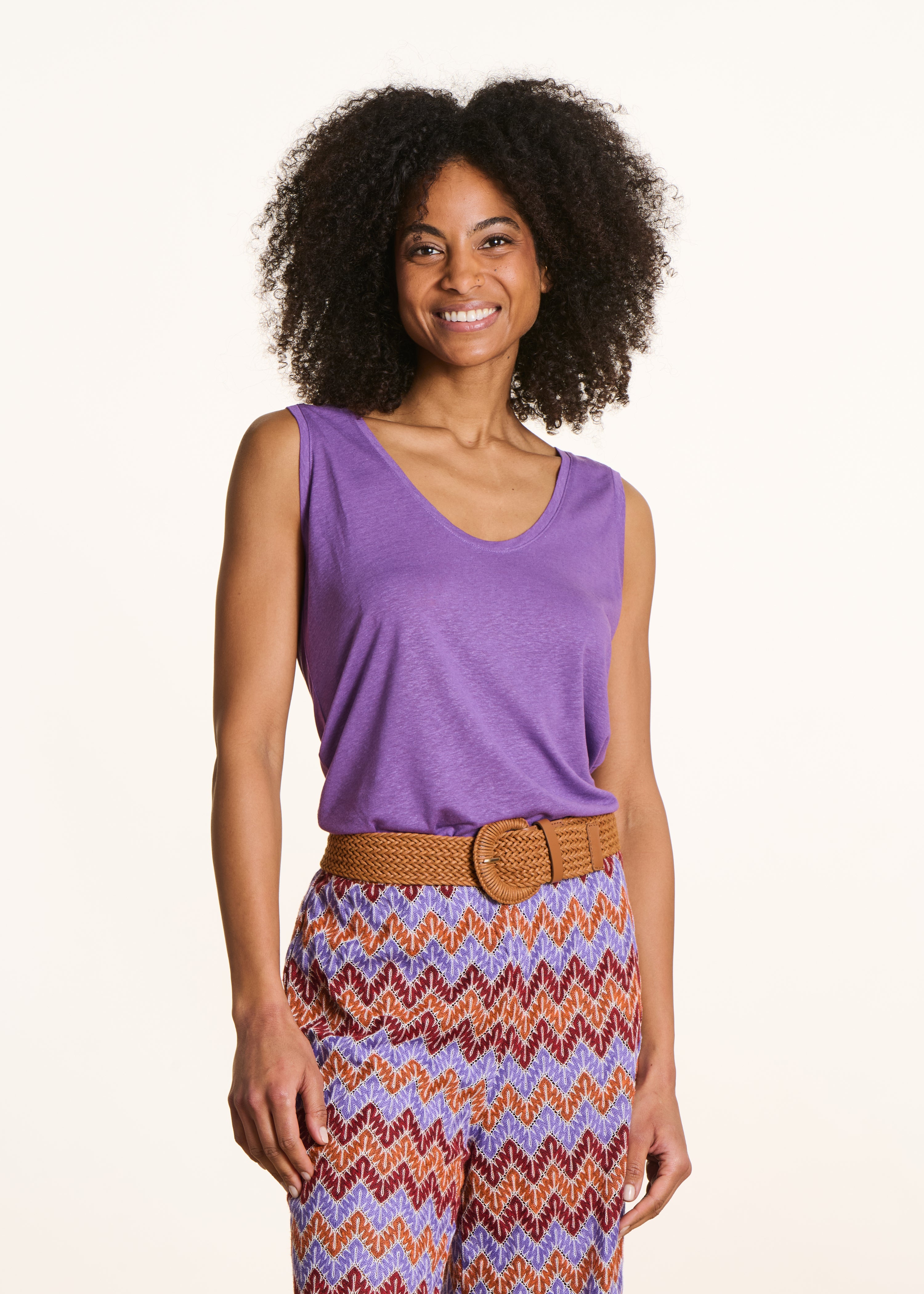 la-f-e-marabout-e-tops-t-shirts-top-violett-lyocell-leinen image 1