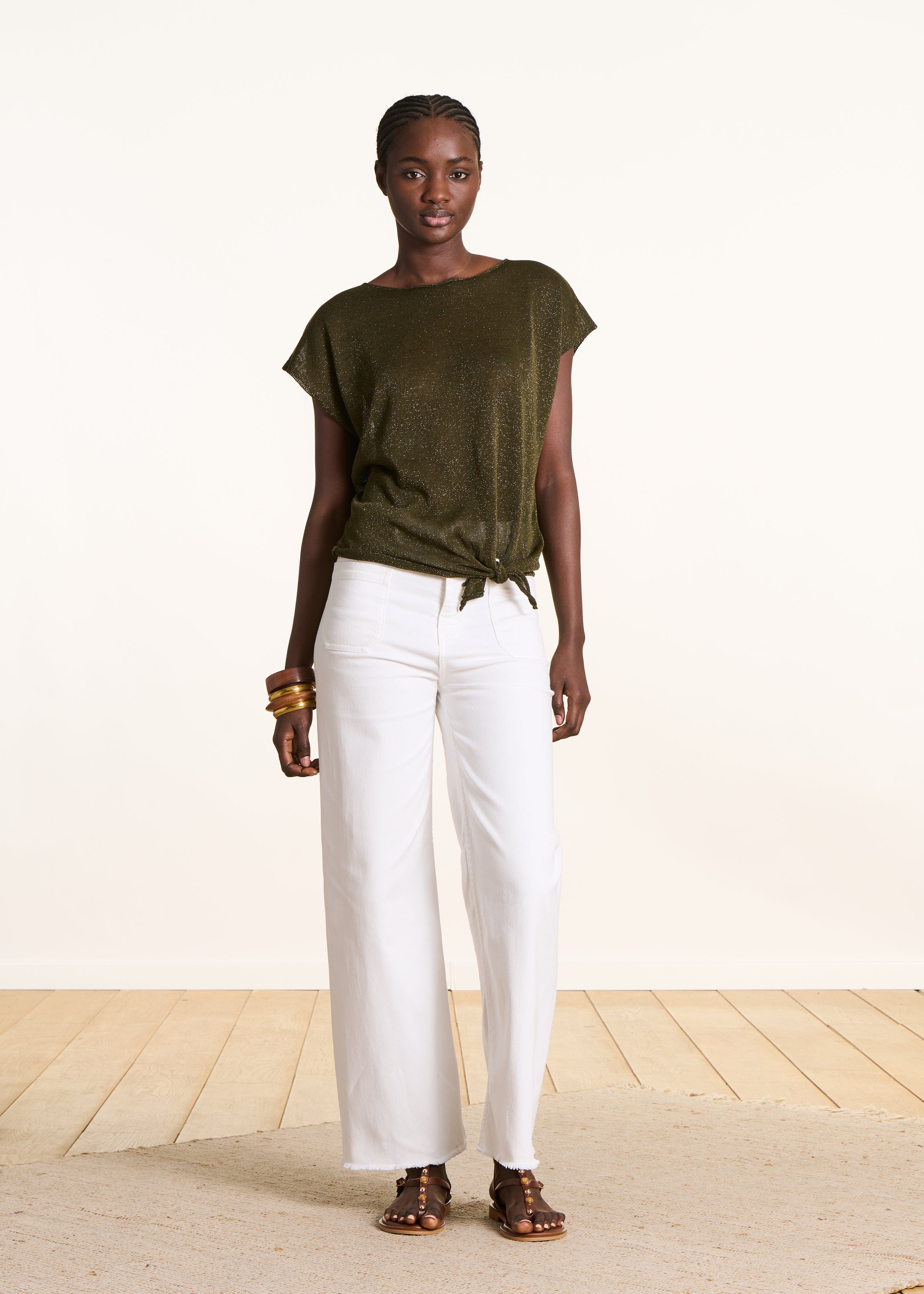 la-f-e-marabout-e-firby-pullover-khaki-kurzarm image 2