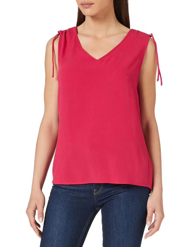 comma-bluse-damen-viskosebluse-sommer-raffdetails-schultern image 1