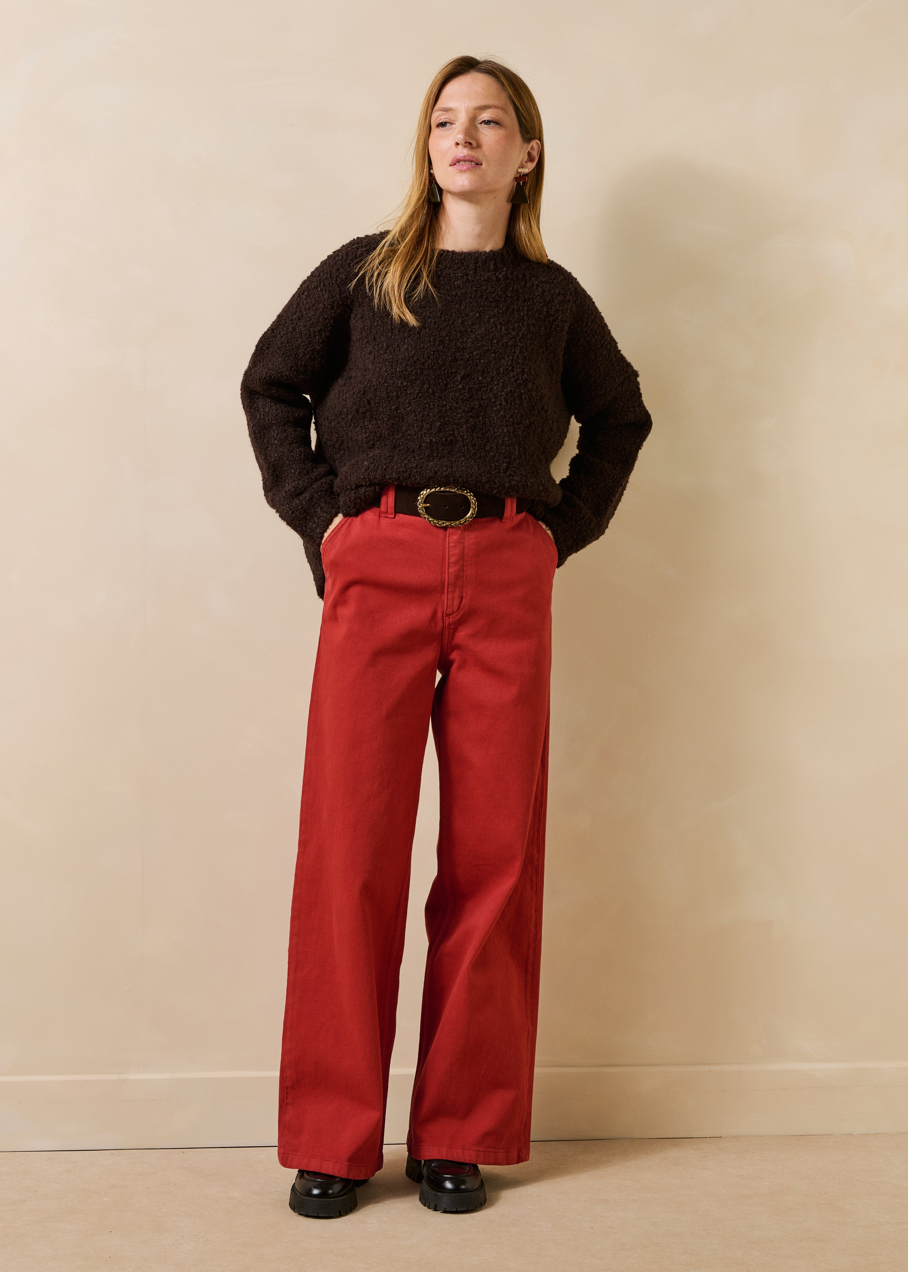 la-f-e-marabout-e-tresia-pullover-braun-oversize-wolle image 2