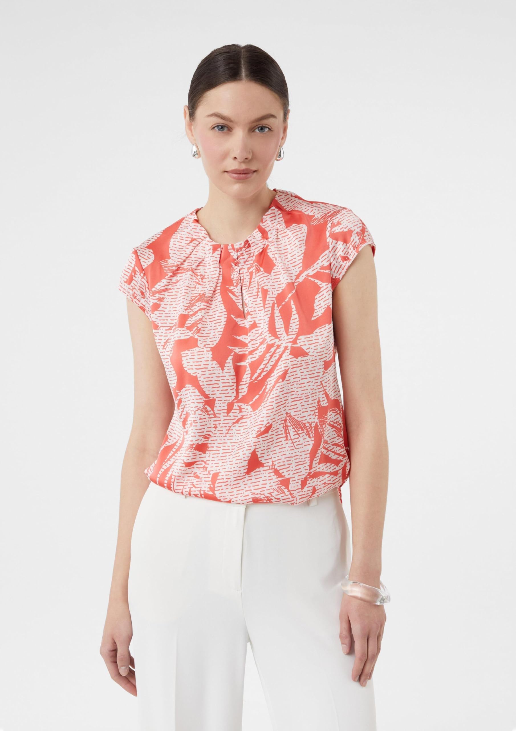 comma-satinbluse-all-over-print-raffung-gr-42-bluse image 5