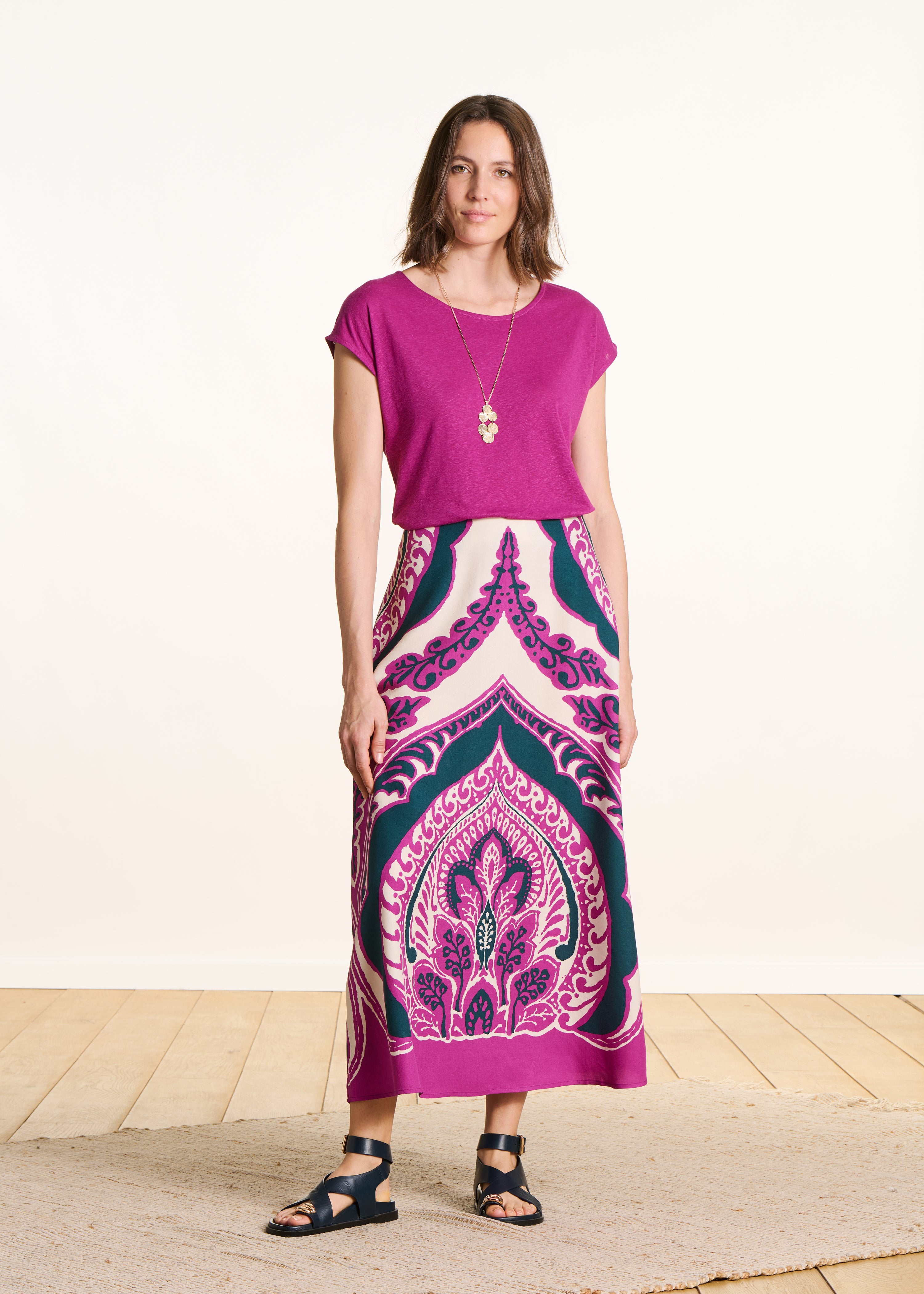la-f-e-marabout-e-virano-t-shirt-lyocell-fuchsia image 2