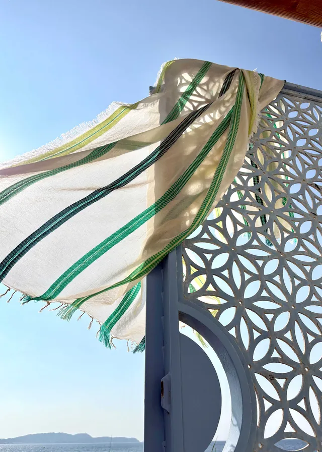 la-f-e-marabout-e-schal-gestreift-gr-n-einheitsgr-e image 1