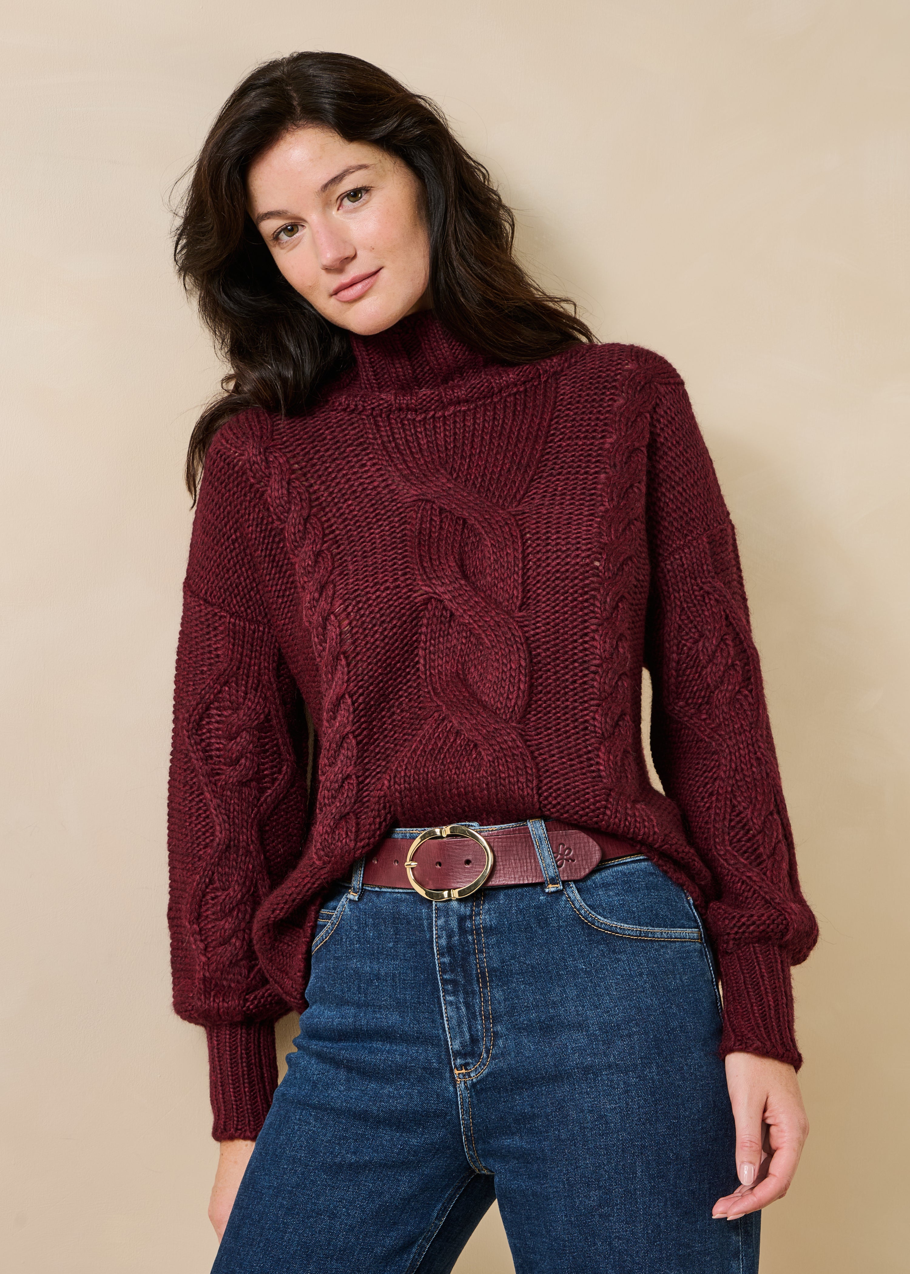 la-f-e-marabout-e-grissi-pullover-bordeaux-zopfmuster image 1