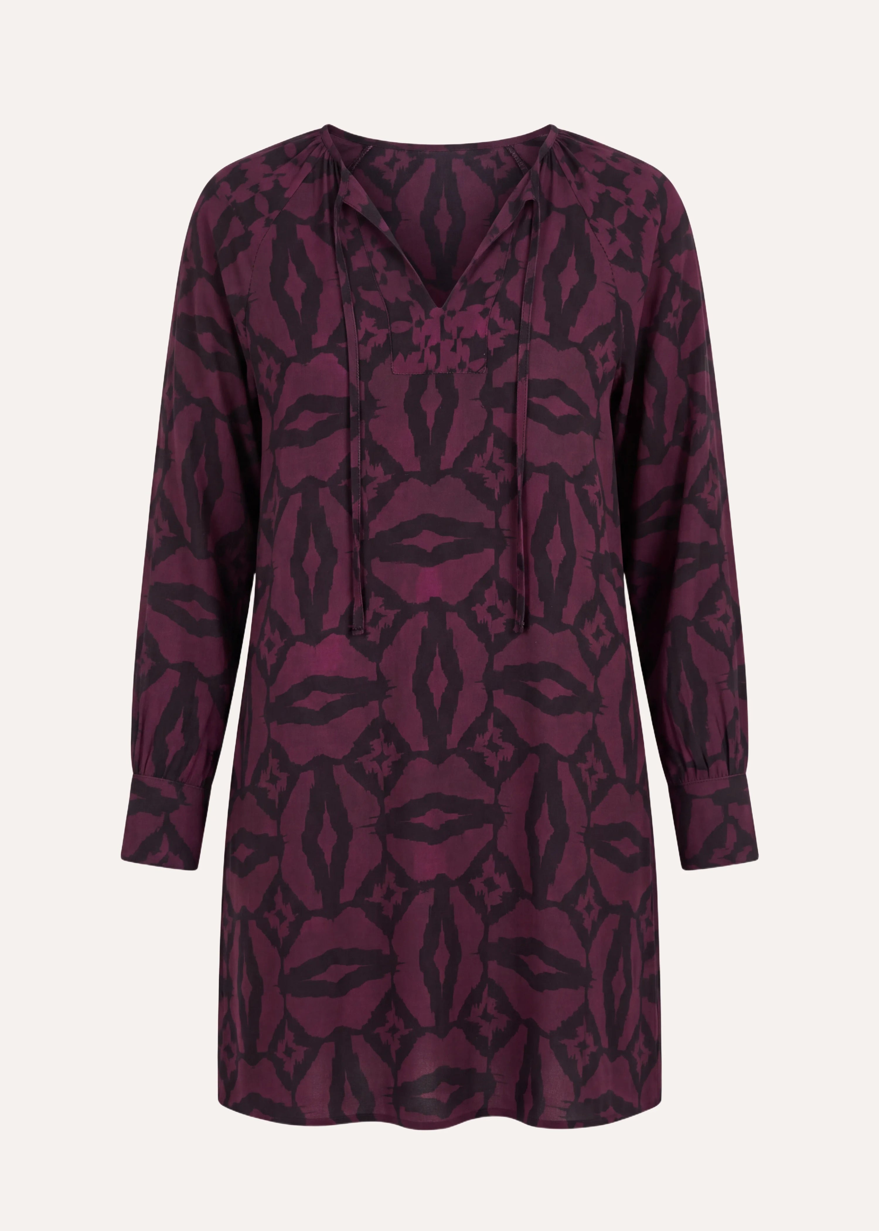 la-f-e-marabout-e-gopal-kleid-schwarz-bordeaux-ethno-print image 5
