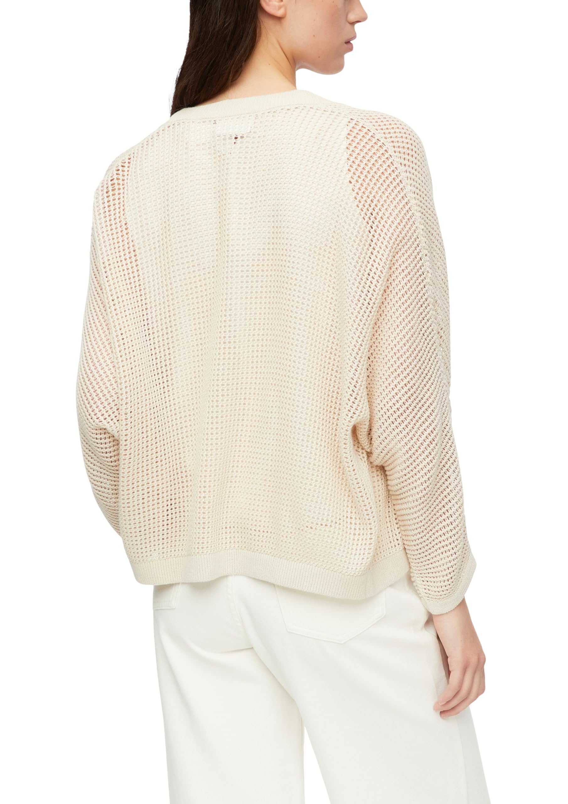 comma-strickjacke-ajourmuster-loose-fit-xl-beige image 2