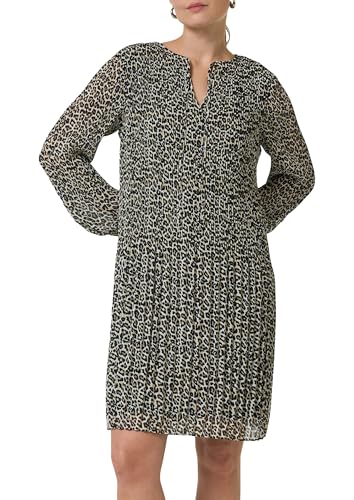 comma-plissiertes-chiffon-kleid-mit-leo-print-beige-42 image 8