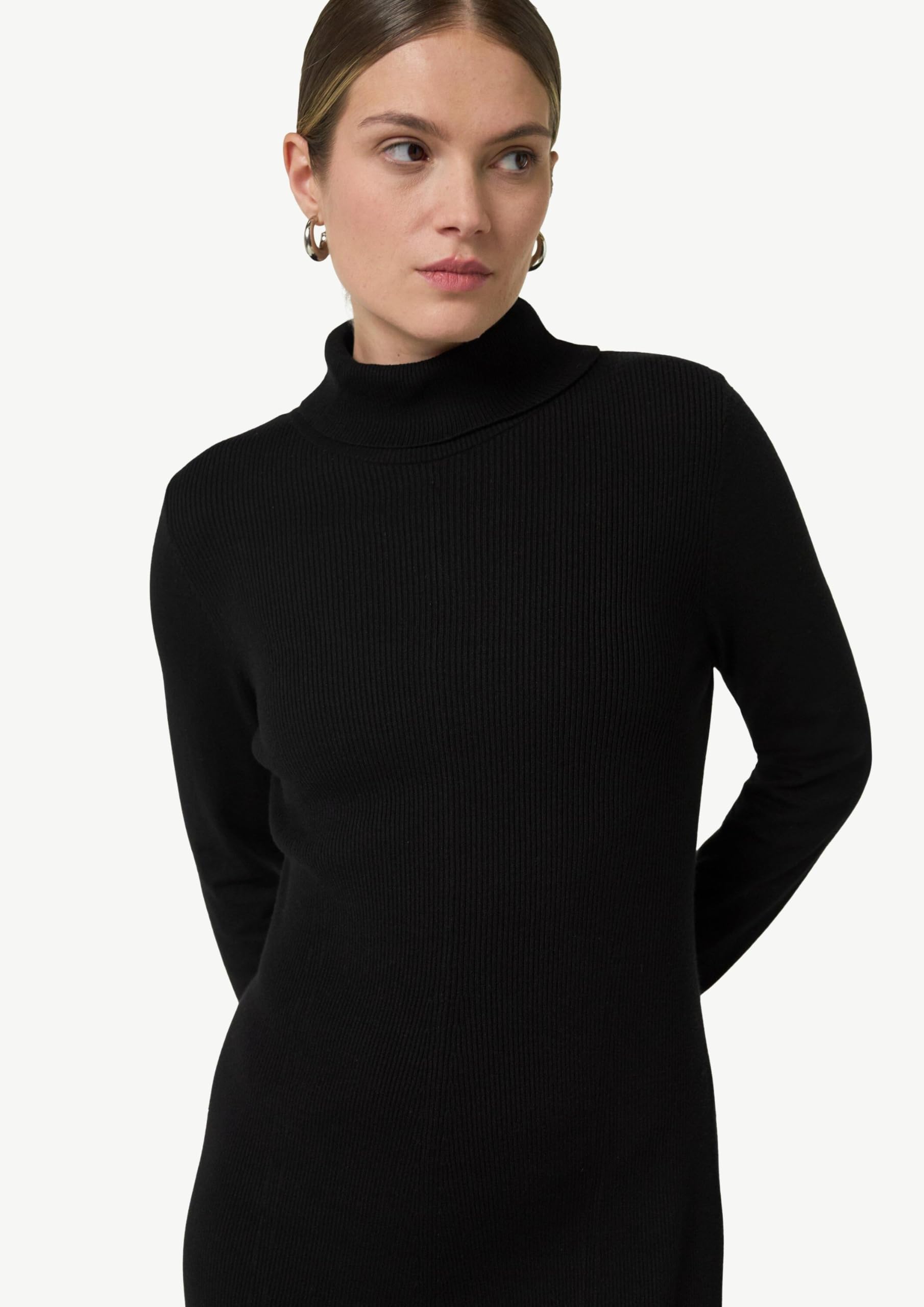 comma-rippstrickkleid-kleid-schwarz-gr-38-turtleneck-kurz image 4