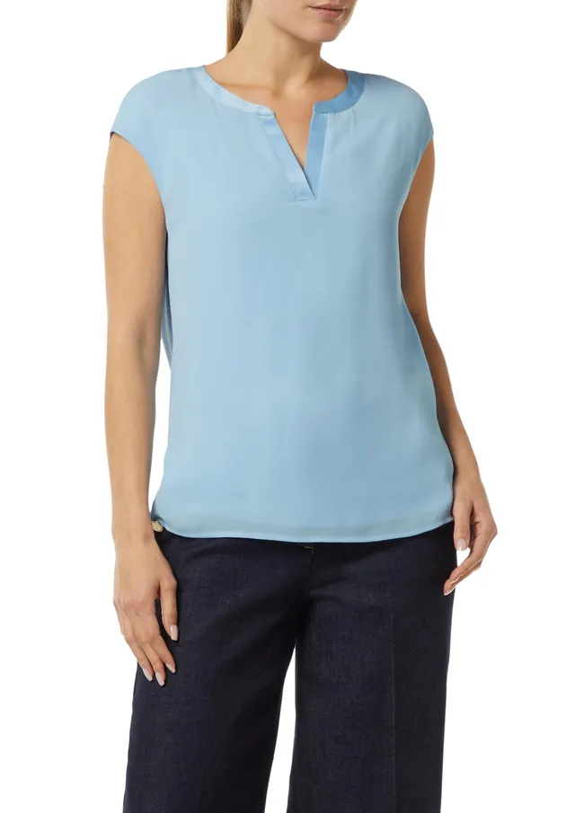 comma-blusenshirt-mit-satinblende-bluse-hellblau-38 image 1