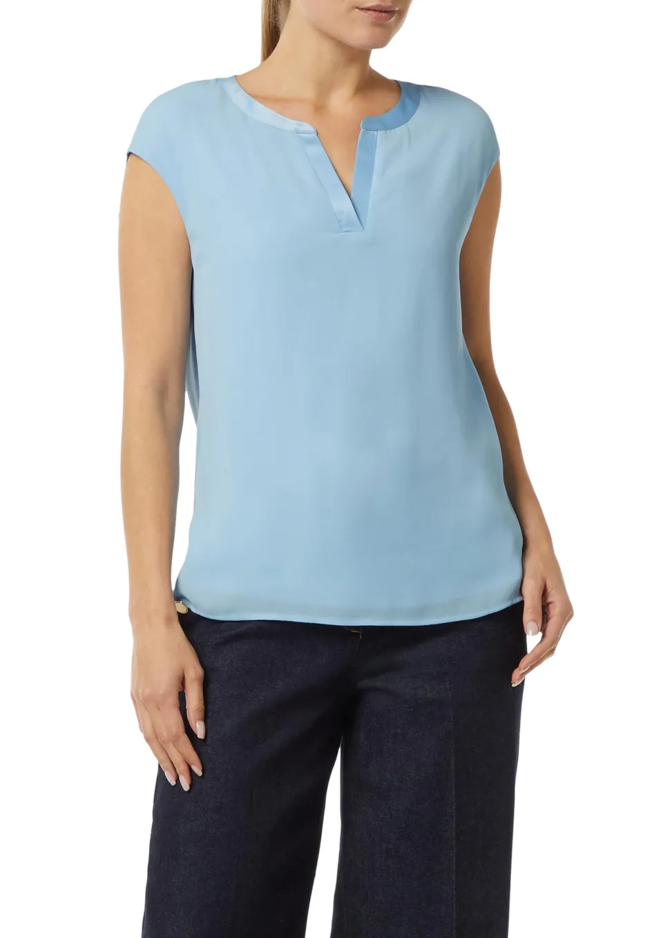 comma-blusenshirt-mit-satinblende-bluse-hellblau-38 image 1