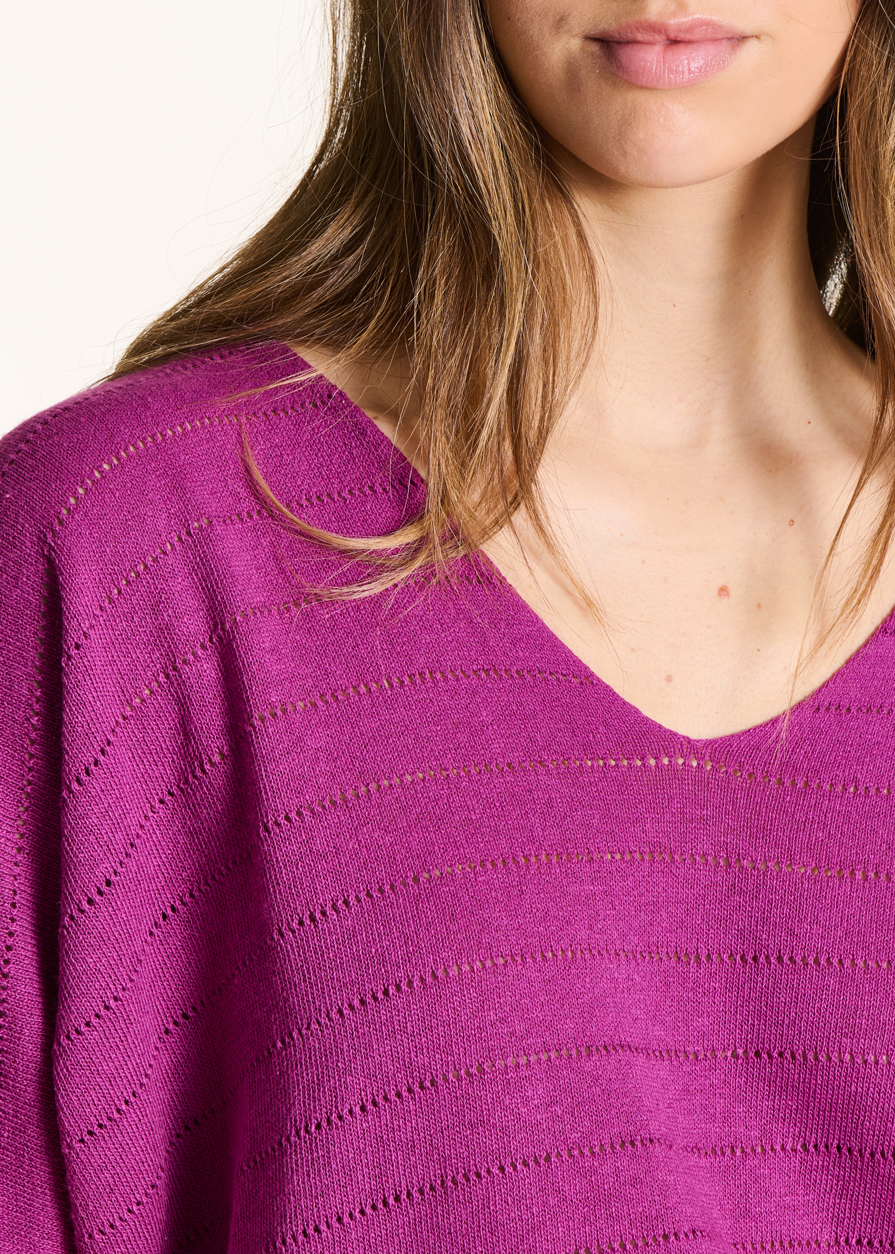 la-f-e-marabout-e-pullover-violett-oversize-kurzarm image 5