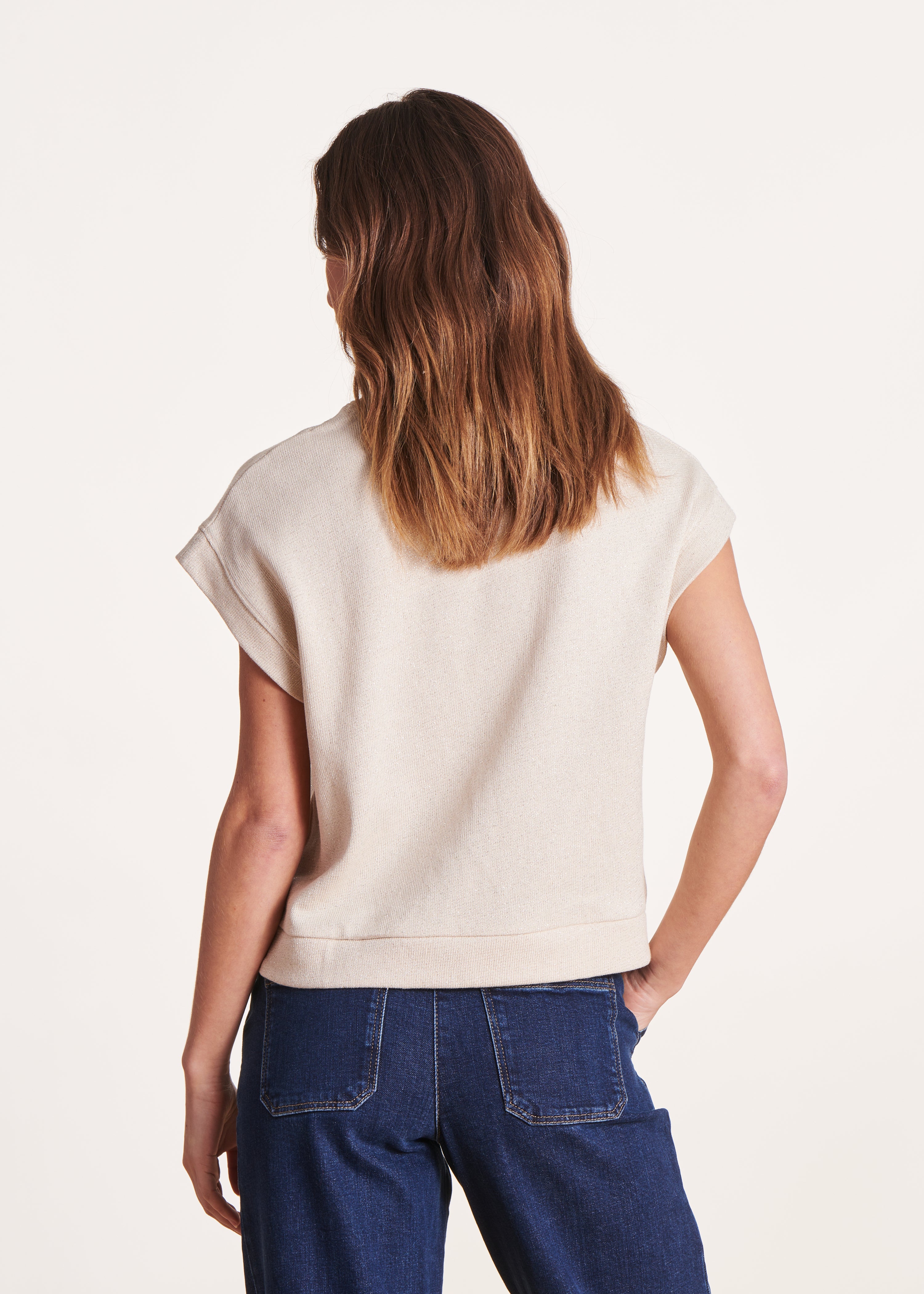 la-f-e-marabout-e-delaine-pullover-ecru-kurzarm-lurex image 3