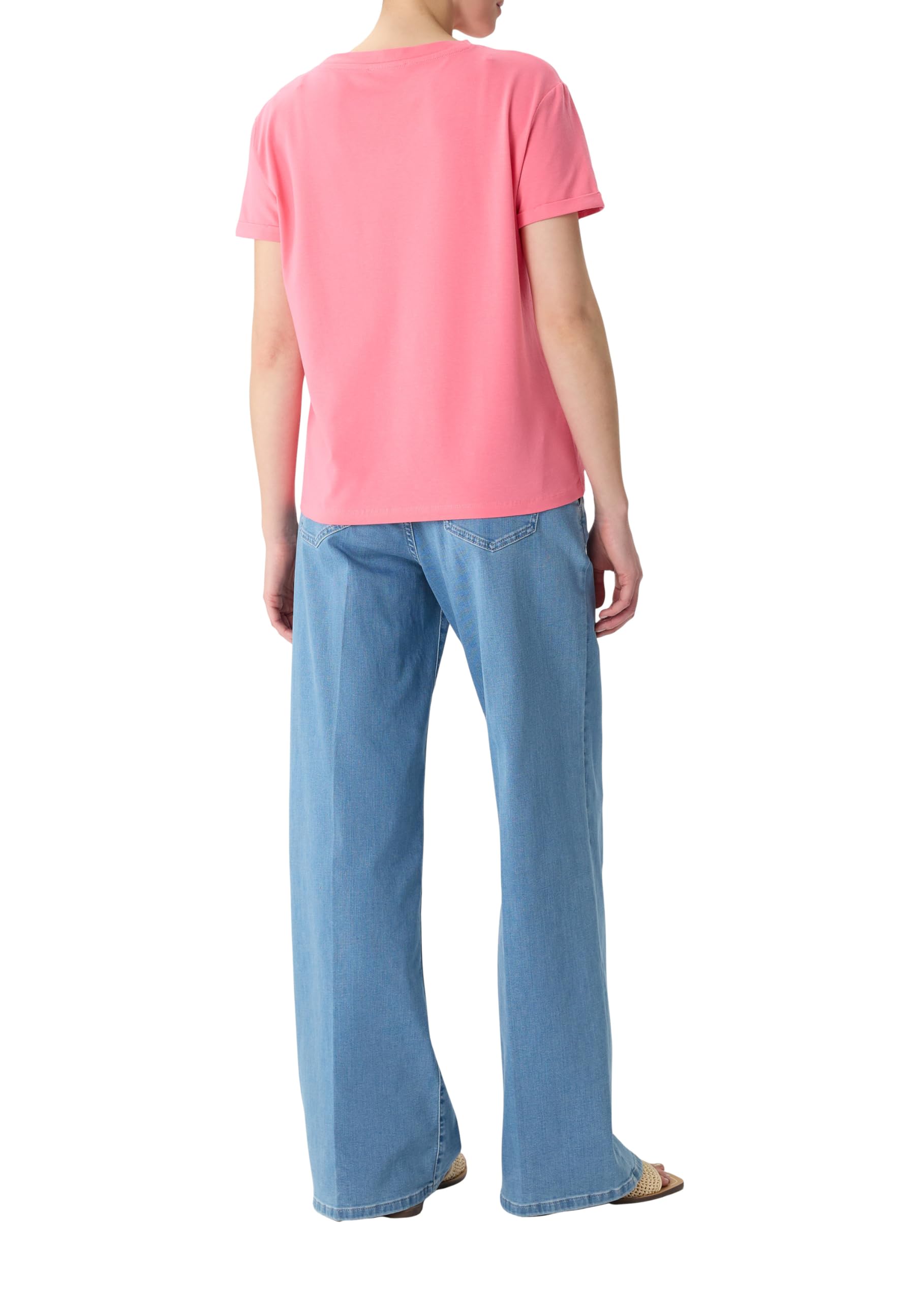 comma-t-shirt-relaxed-fit-v-ausschnitt-mit-logo-stickerei image 2