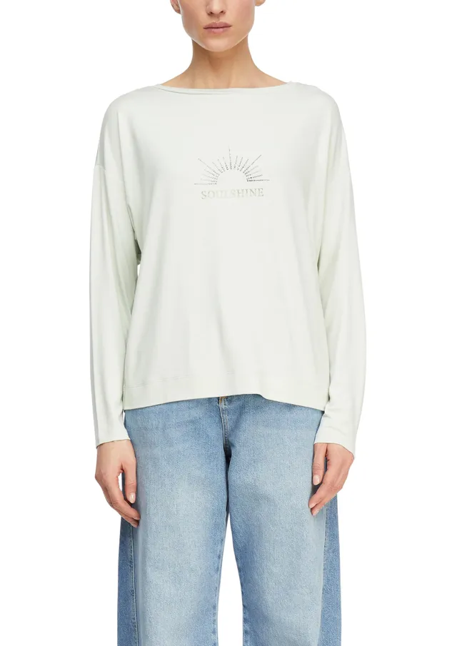 comma-langarm-t-shirt-u-boot-frontprint-pastellt-rkis image 1