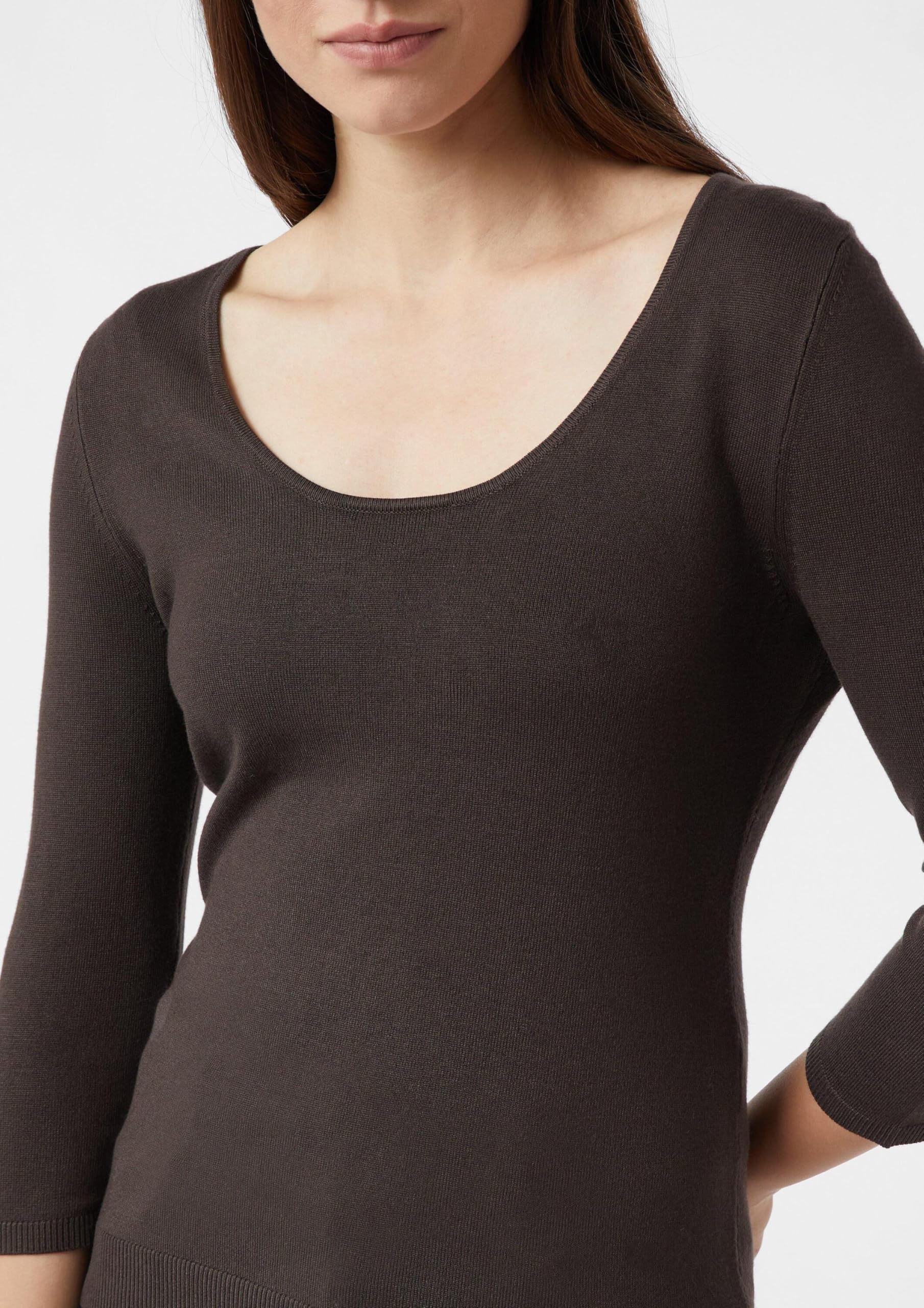 comma-feinstrickpullover-viskosemix-slim-fit-dunkelbraun image 4