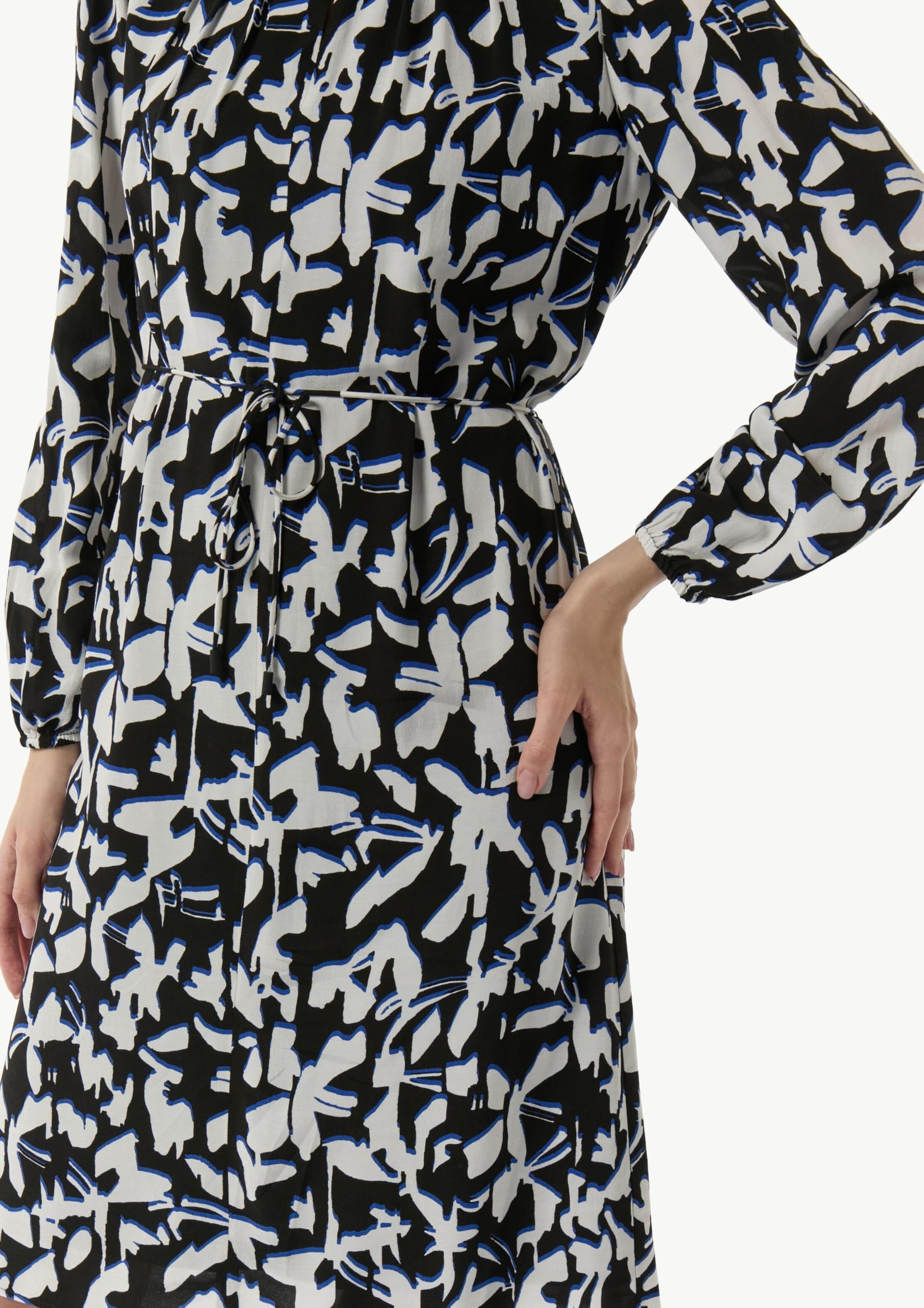 comma-gemustertes-midi-kleid-kleid-royalblau-viskose image 5