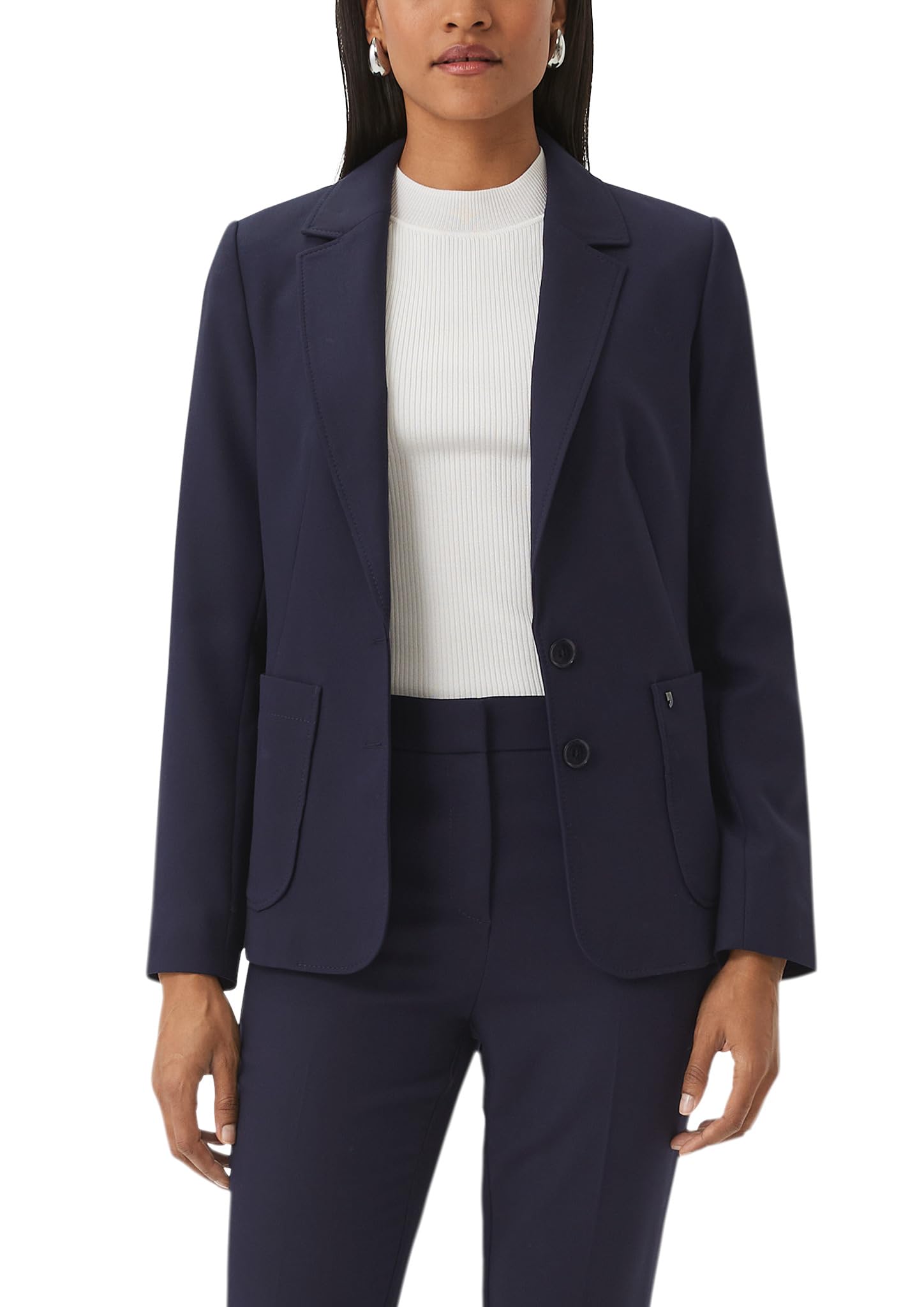 comma-blazers-blazer-leicht-gef-ttert-gr-40-navy image 1