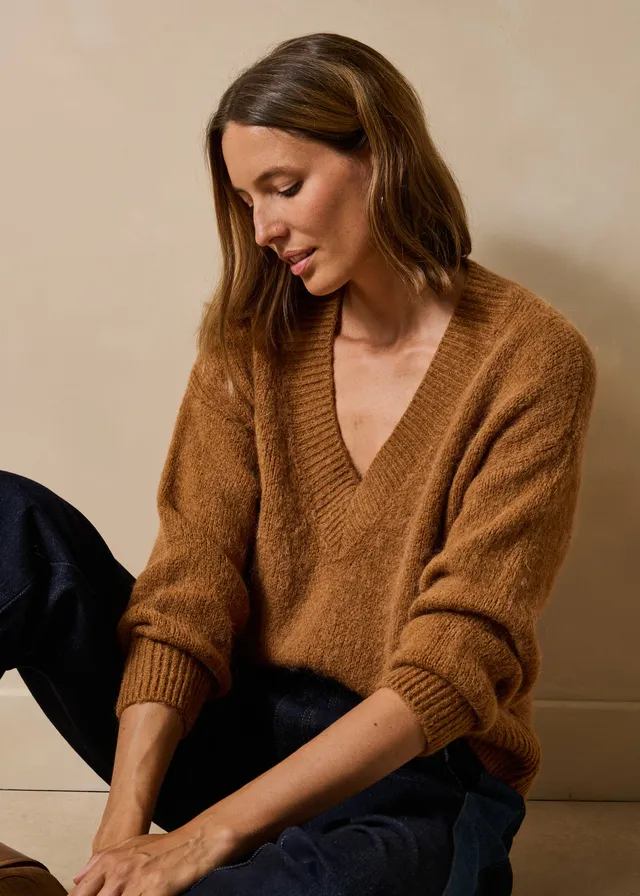 la-f-e-marabout-e-gity-pullover-camel-v-ausschnitt-alpaka image 1