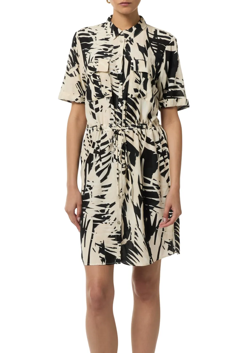 comma-kleid-mit-knopfleiste-hemdkragen-blusenkleid-40-schwarz image 1