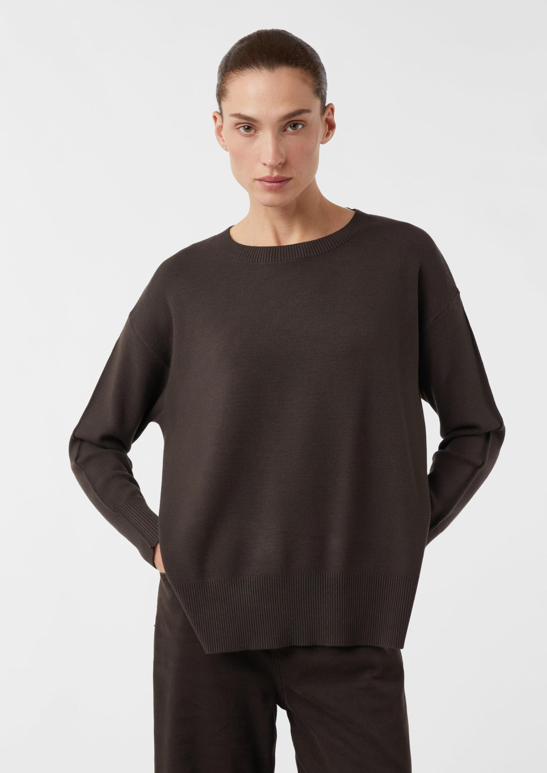comma-knitwear-feinstrickpullover-pullover-dunkelbraun-gr-46 image 6
