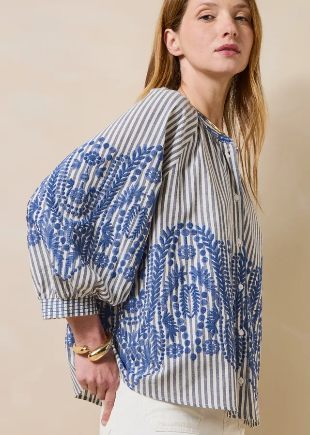 la-f-e-marabout-e-felvia-bluse-navy-streifen-gr-38 image 1