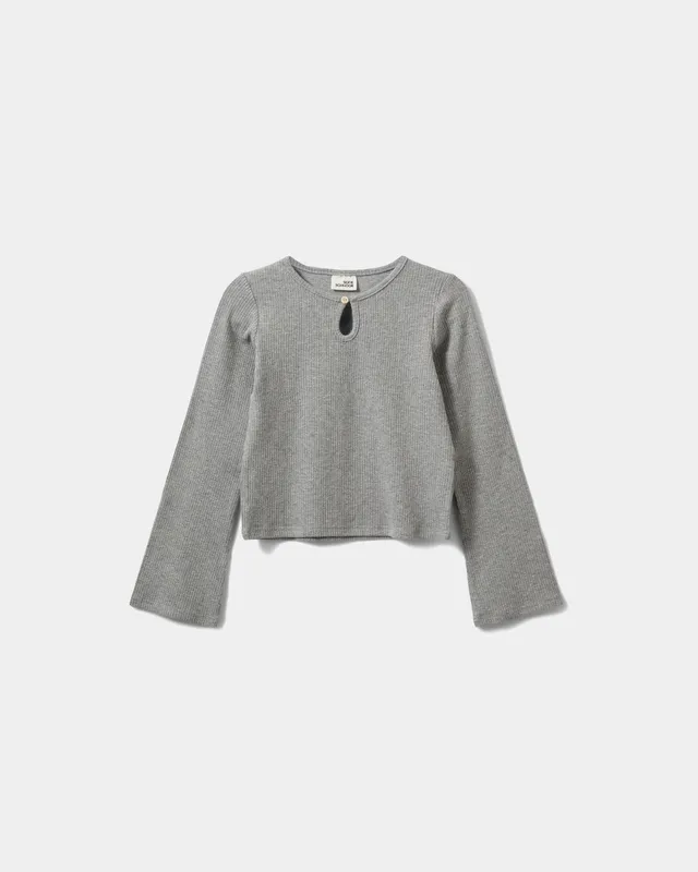 sofie-schnoor-young-bailosy-shirt-grau-melange-langarm image 1