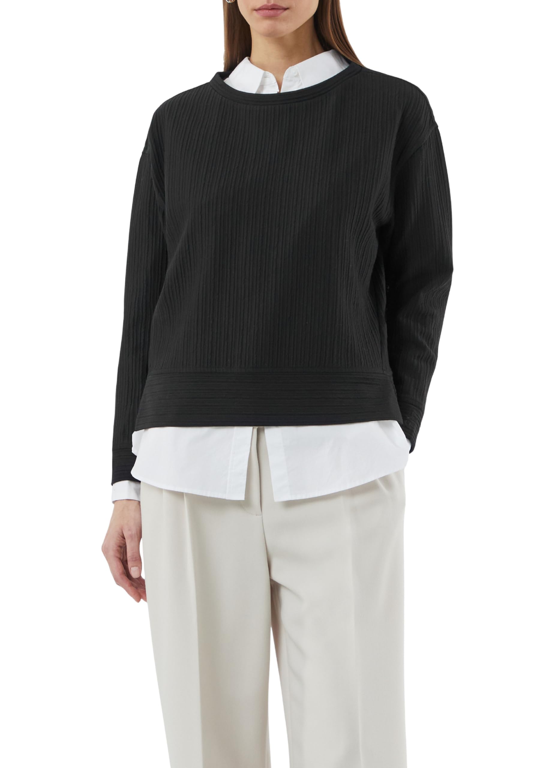 comma-strukturiertes-sweatshirt-pullover-gr-e-38-mit-b-ndchen image 1