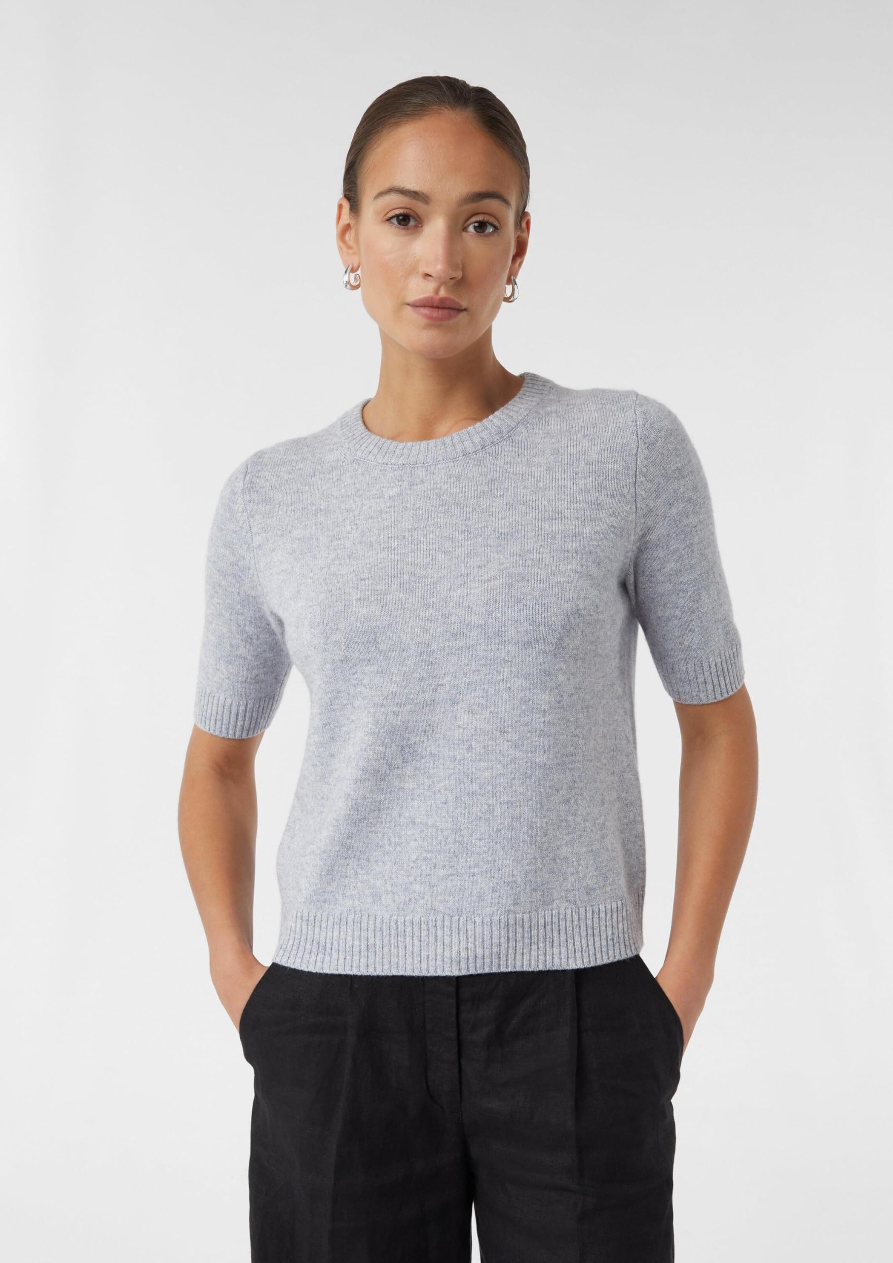 comma-2169577-strickpullover-kurzarm-hellgrau-gr-42 image 5