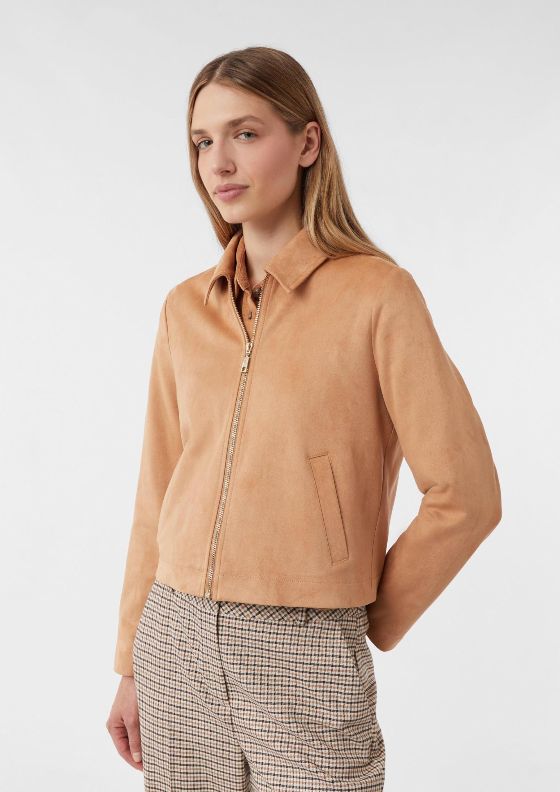 comma-veloursleder-imitat-jacke-gr-e-38-mit-rei-verschluss image 5