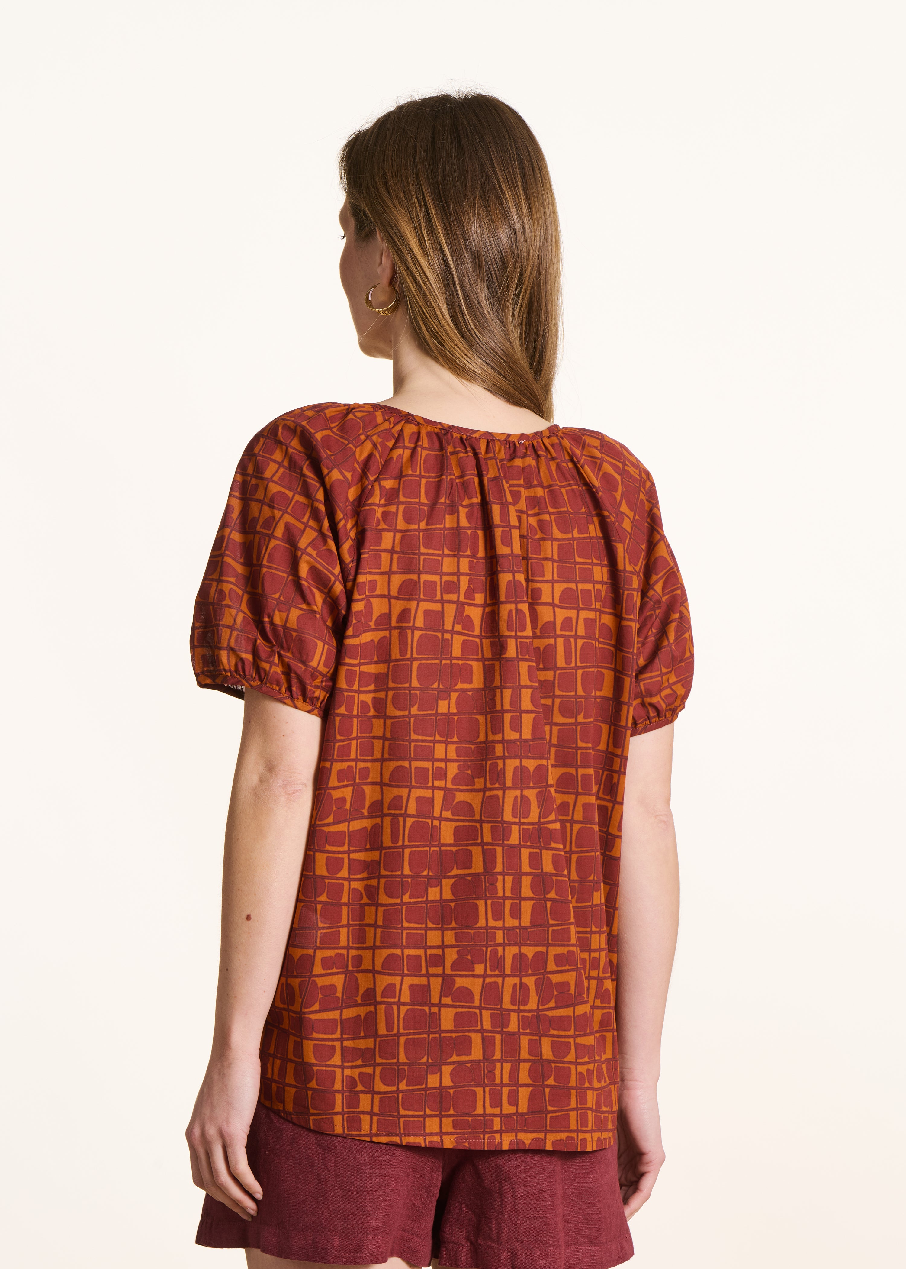 la-f-e-marabout-e-farouka-top-braun-orange-print image 3