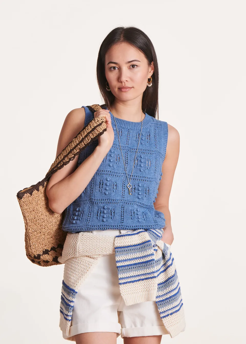 la-f-e-marabout-e-dacao-pullunder-rmellos-denimblau-crochet image 1