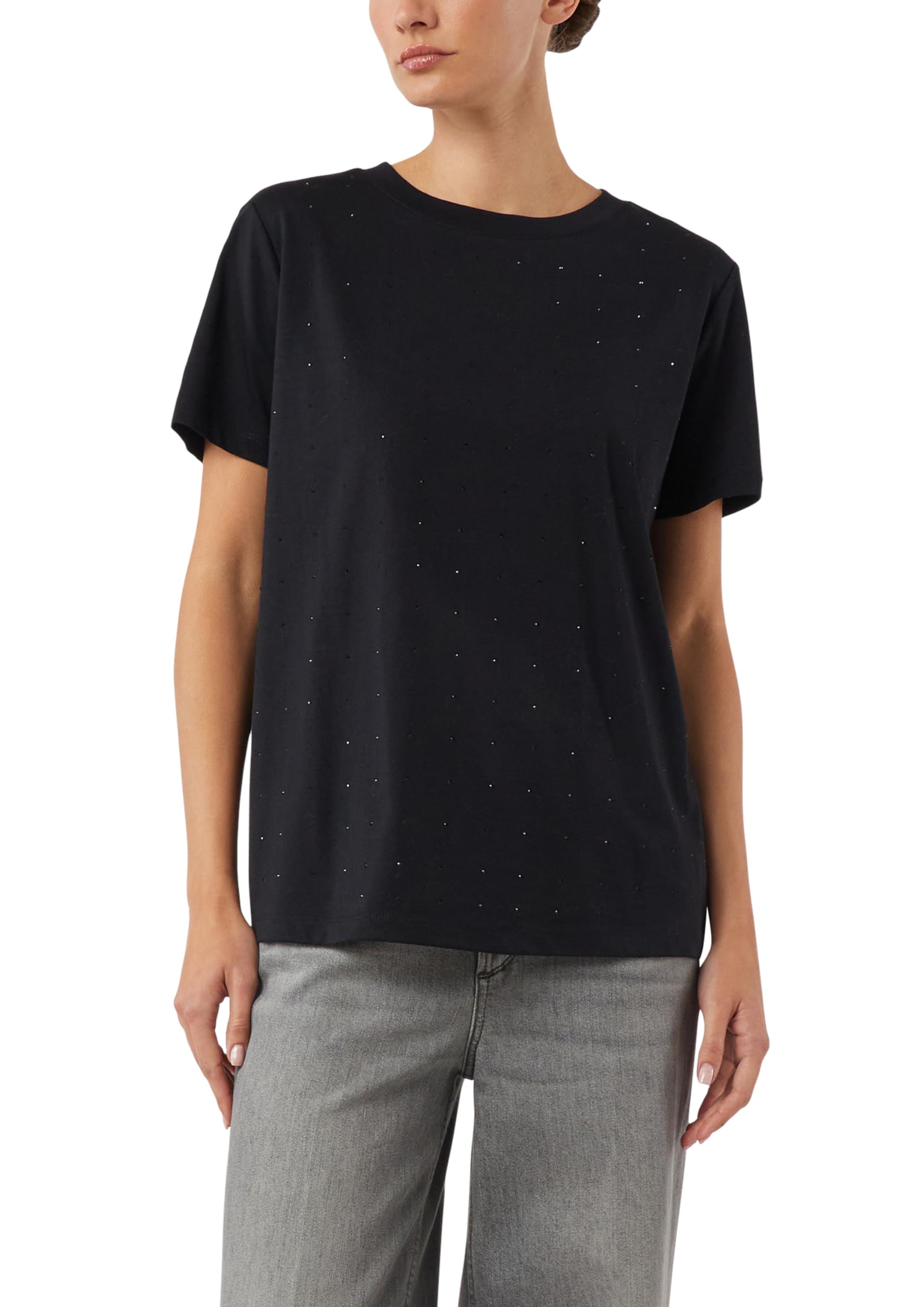 comma-t-shirt-kurzarm-schmucksteine-schwarz-34-38 image 1