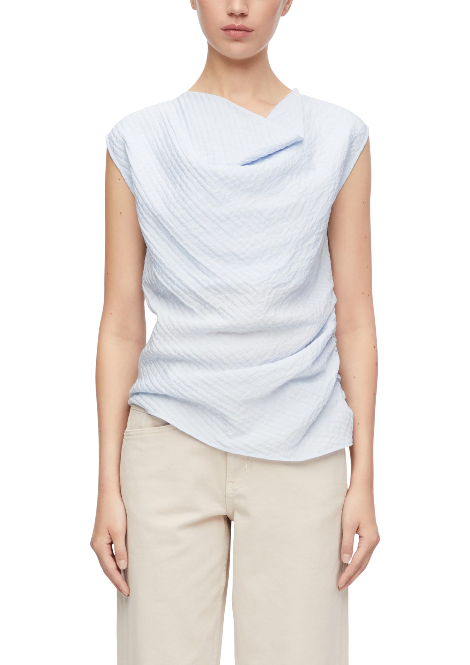 comma-blouses-bluse-seersucker-wasserfall-kurzarm-gr-42-rosa image 8