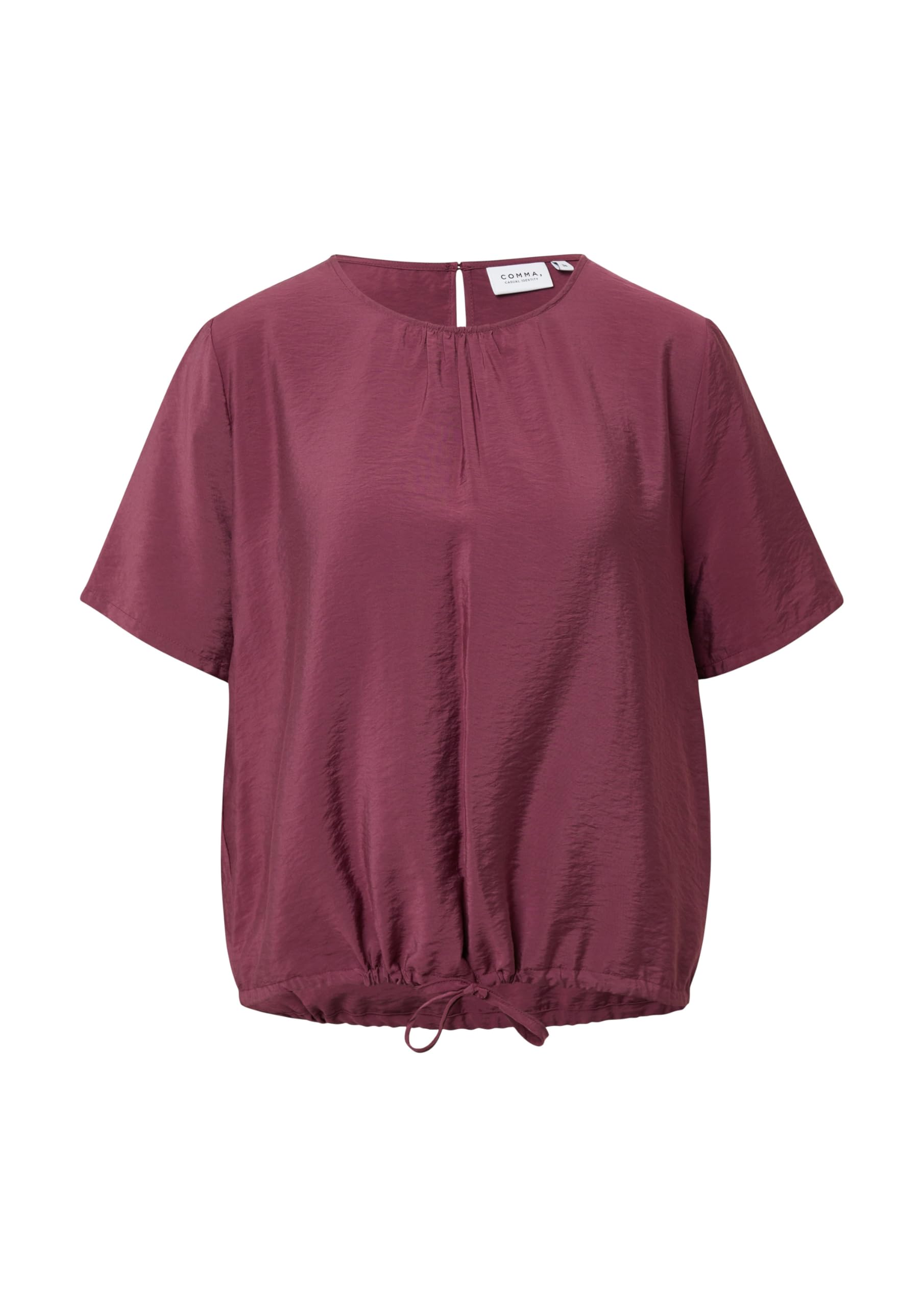 comma-bluse-kurzarm-raffung-regulierbarer-saum-36 image 3