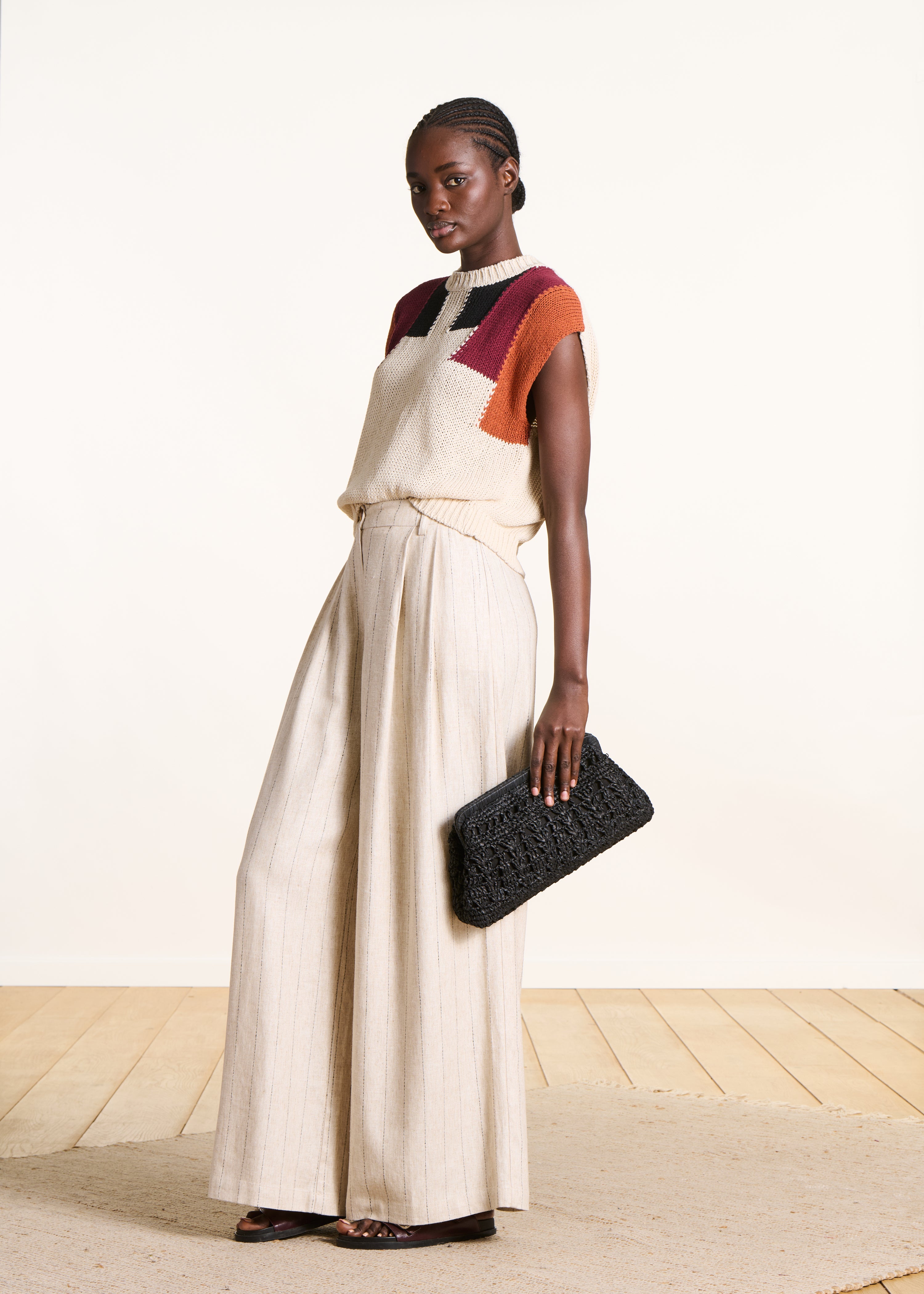 la-f-e-marabout-e-raffia-tasche-schwarz-umh-ngetasche image 2