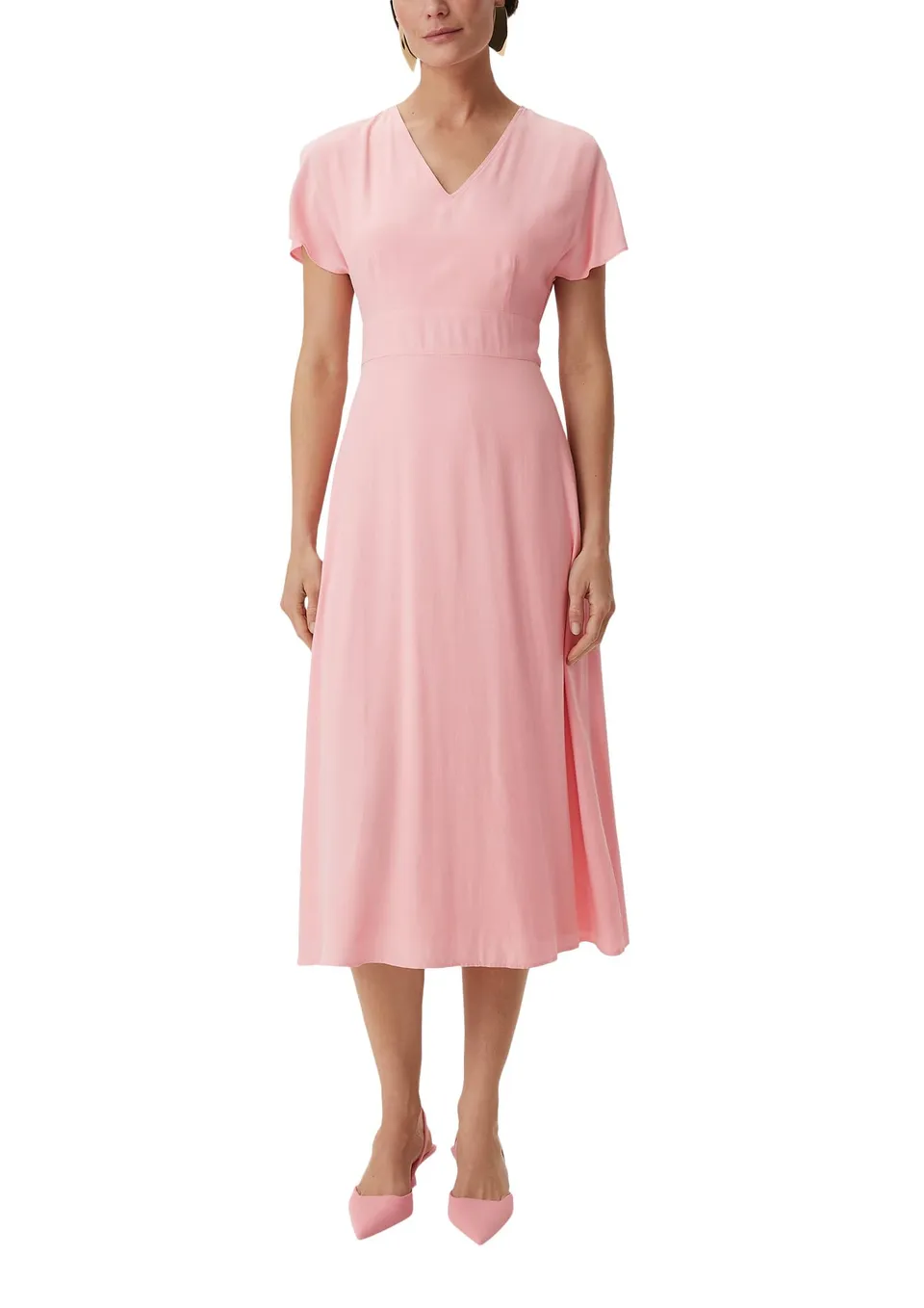 comma-midi-kleid-satin-damen-orange-rosa-gr-34-46 image 1