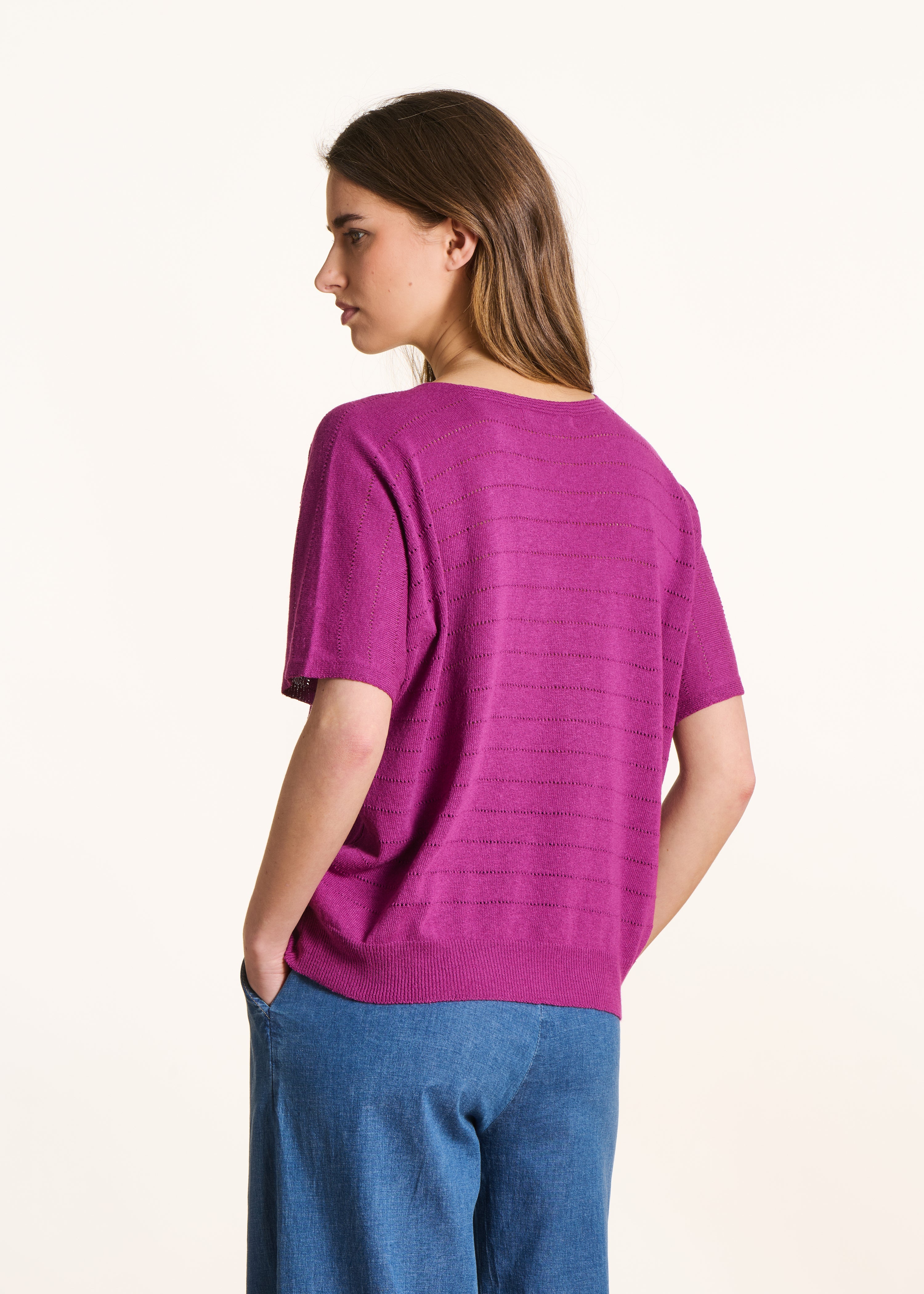 la-f-e-marabout-e-pullover-violett-oversize-kurzarm image 3