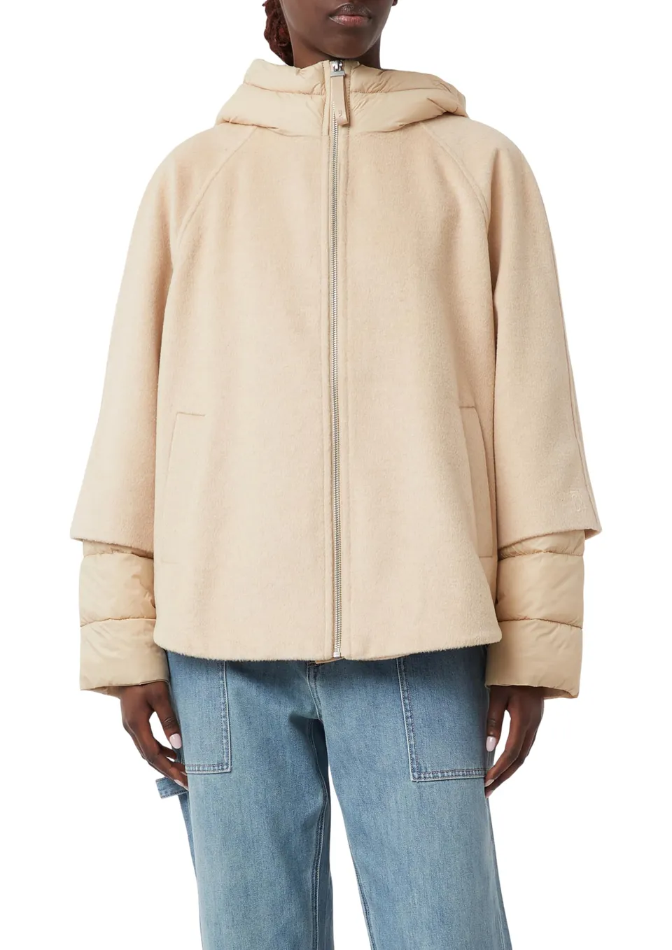 comma-cape-jacke-wollmix-mantel-gr-e-l-mit-kapuze image 1