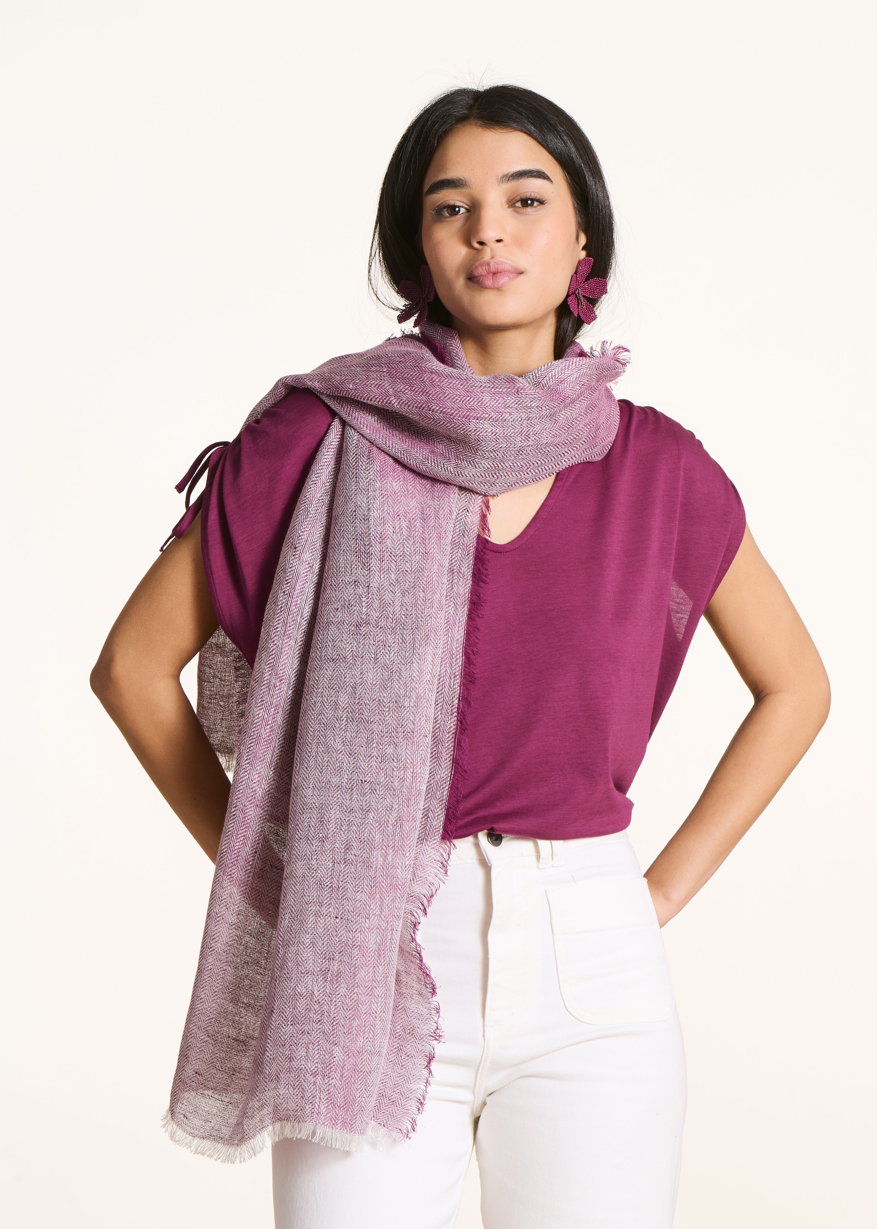 la-f-e-marabout-e-foulard-schal-leinen-violett-tu image 1