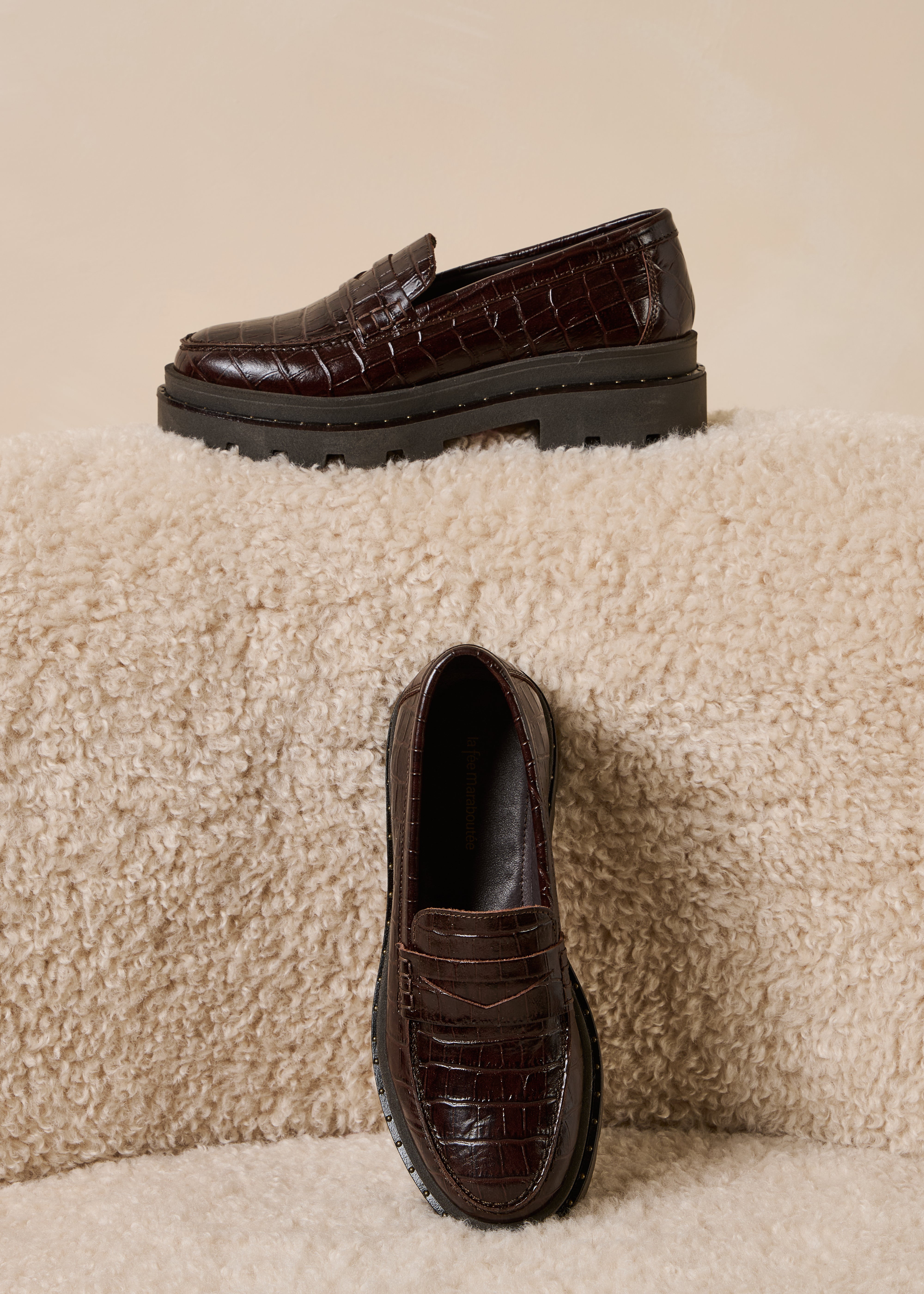 la-f-e-marabout-e-ganza-loafer-braun-kroko-leder image 1