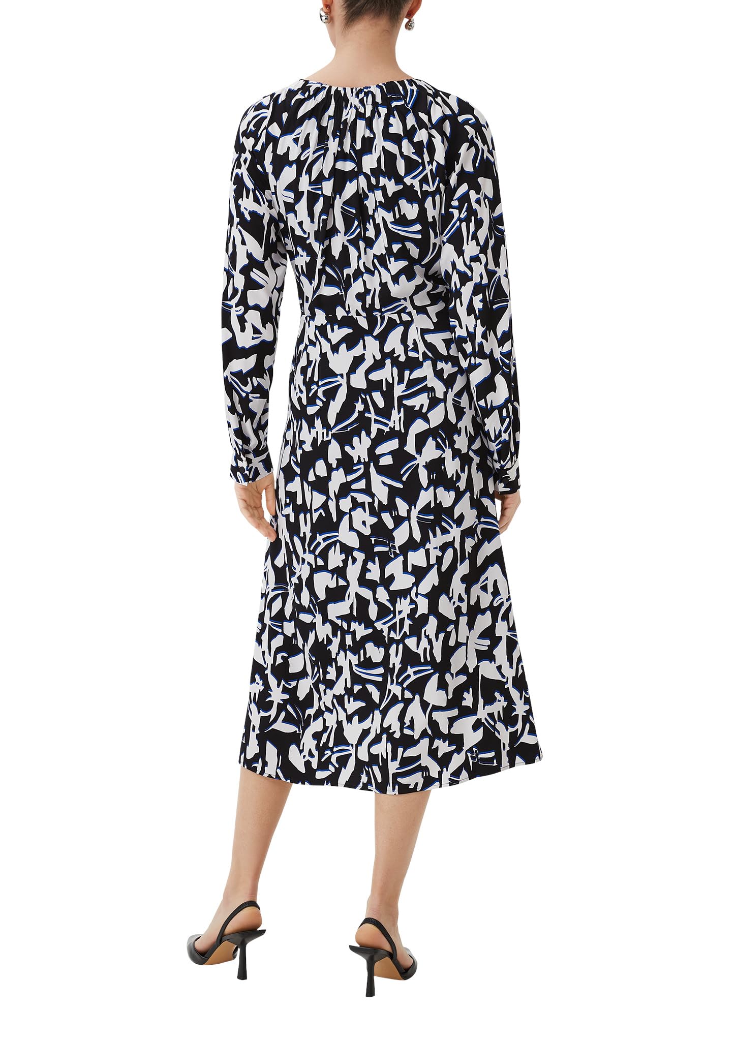 comma-maxikleid-all-over-print-kleid-royalblau-mehrfarbig image 2
