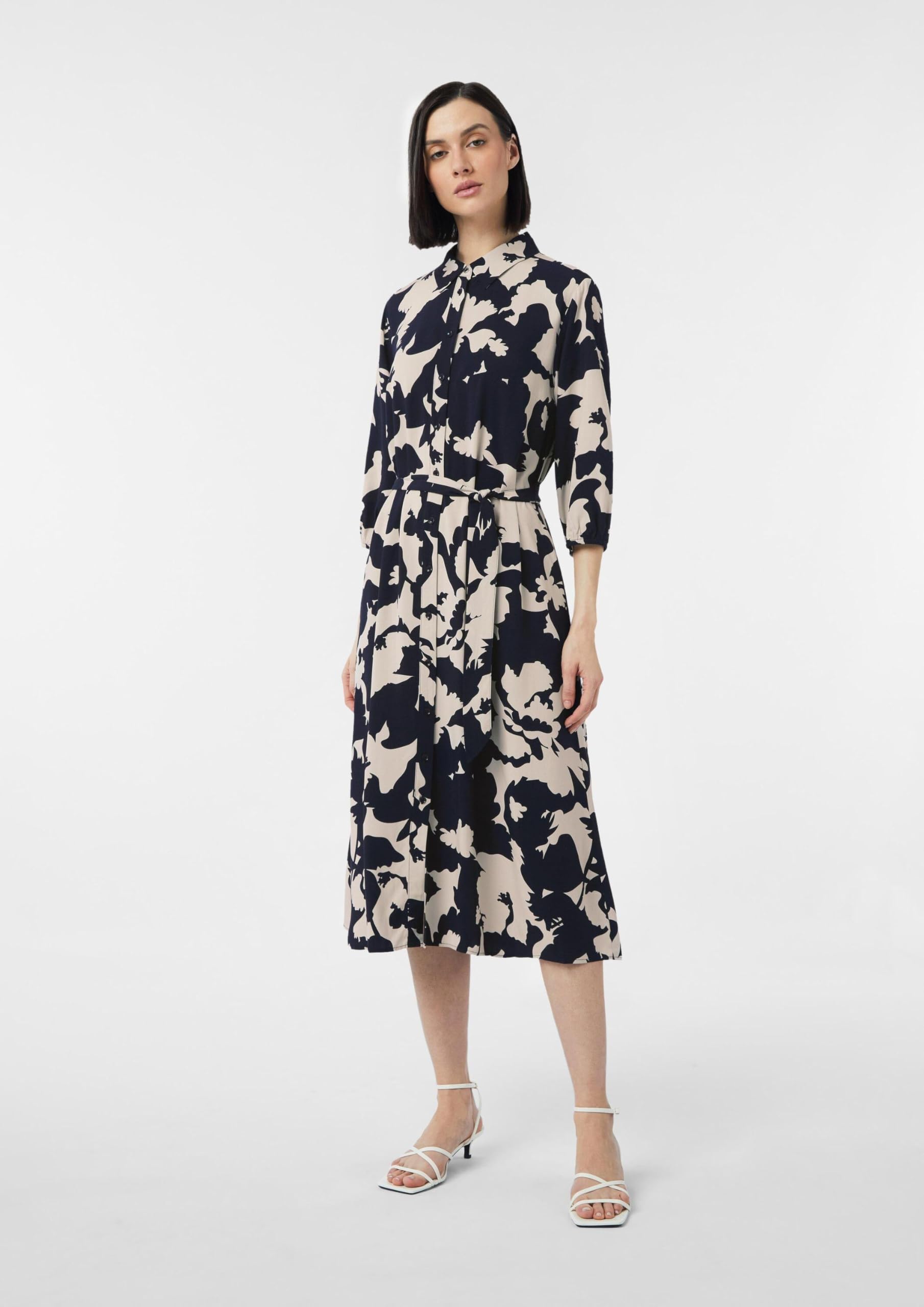comma-hemdblusenkleid-midi-bindeg-rtel-hellblau image 7