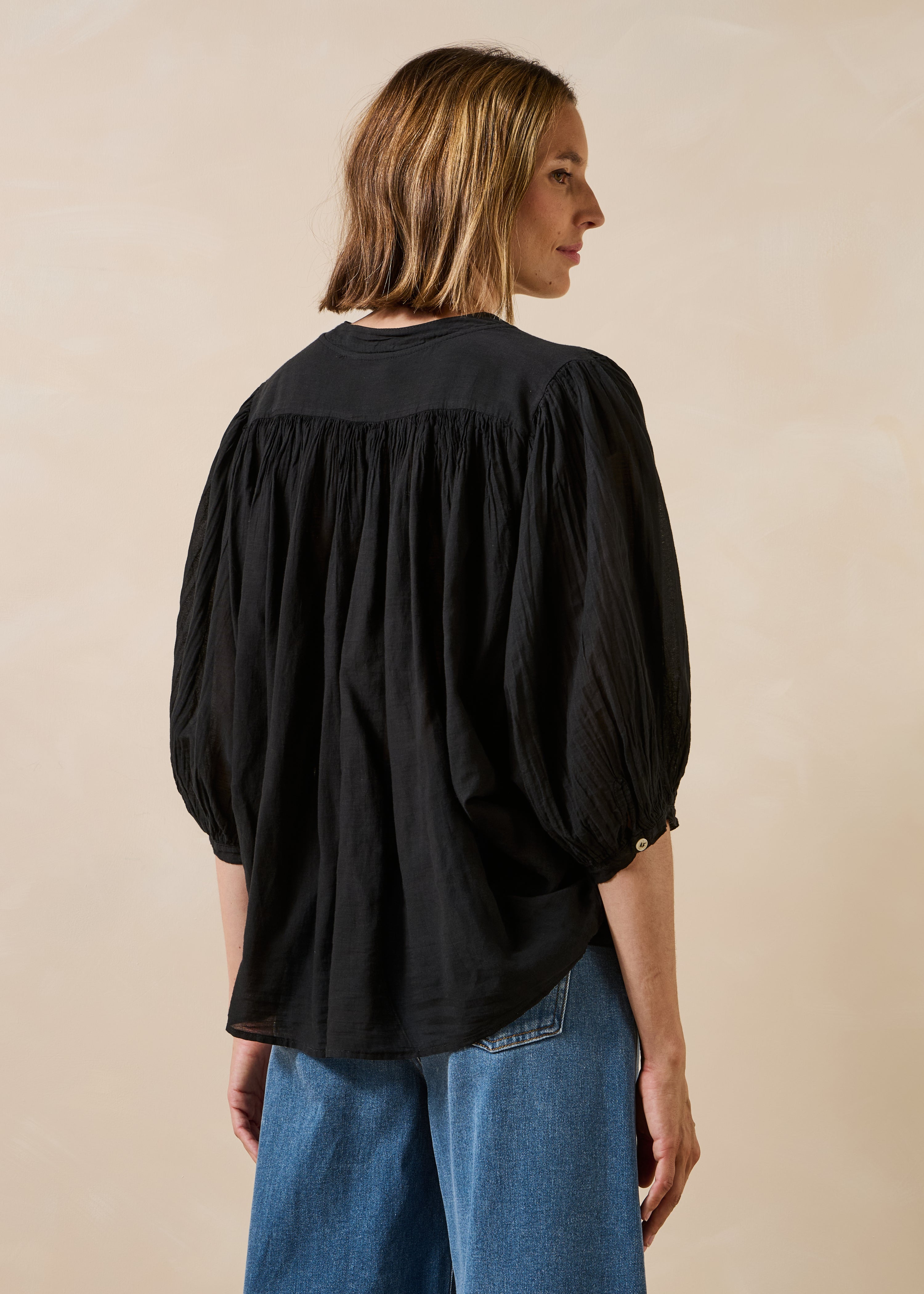 la-f-e-marabout-e-douwina-bluse-schwarz-voile-3-4-arm image 3