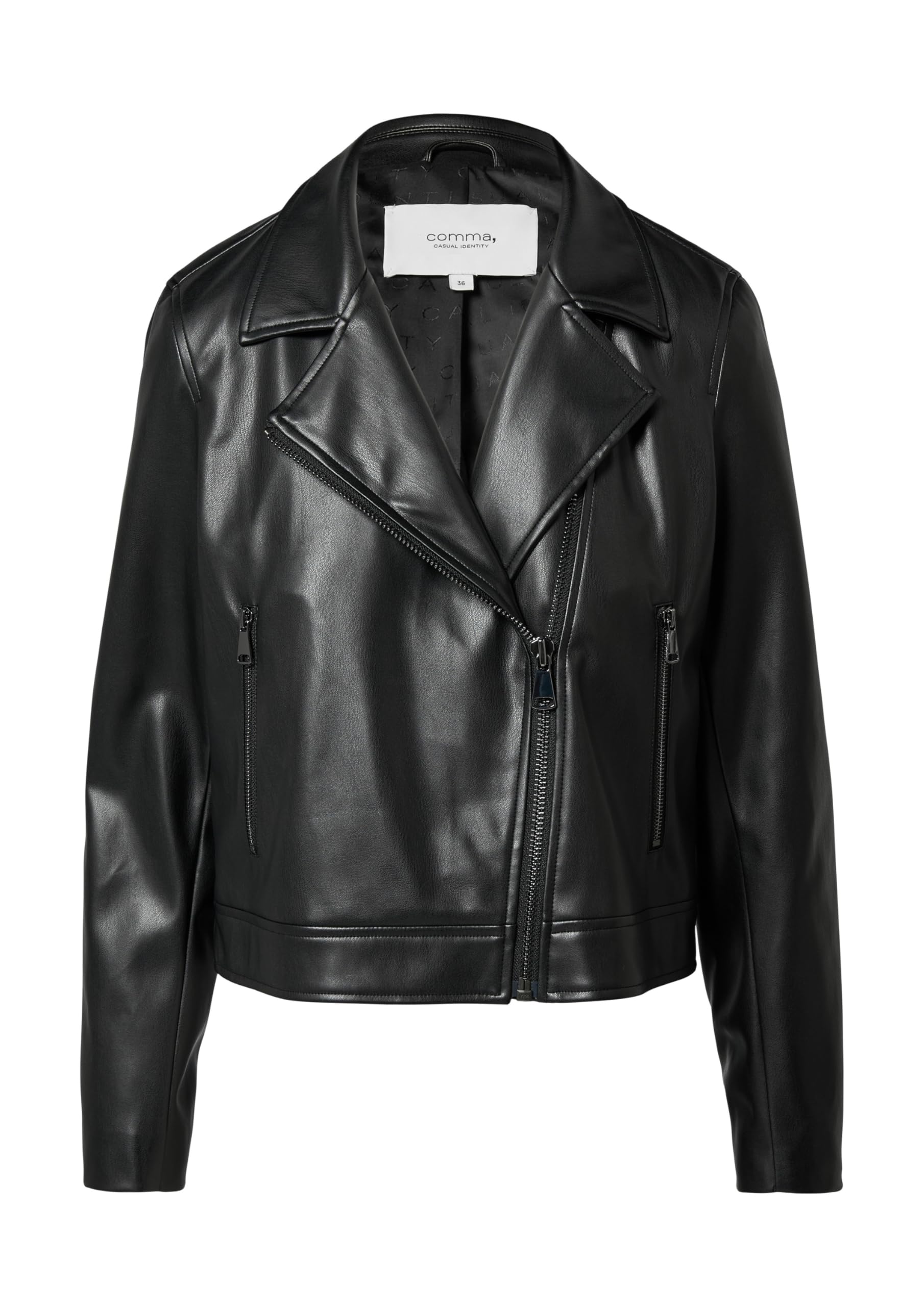 comma-klassische-bikerjacke-lederimitat-jacke-gr-e-42 image 3