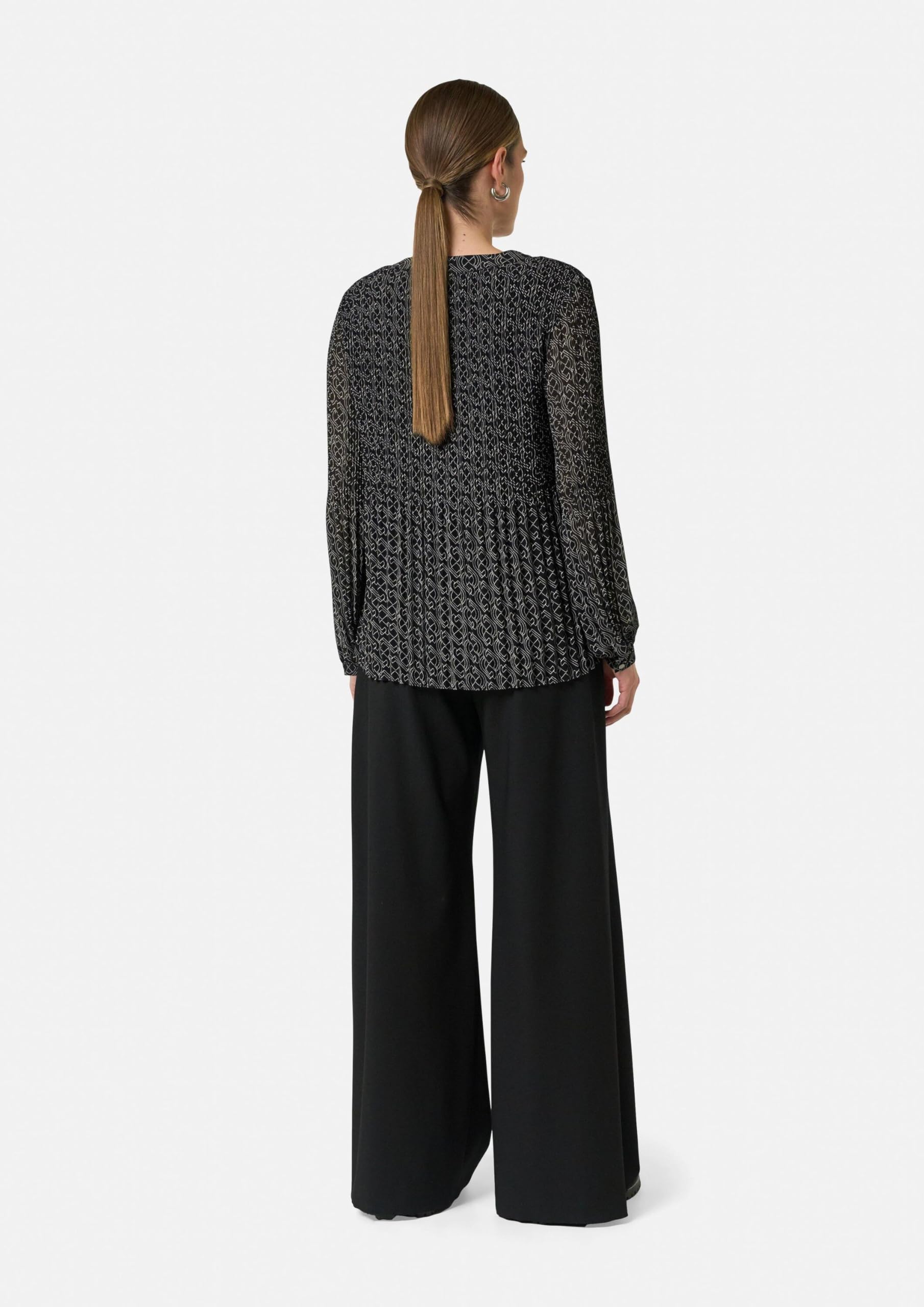 comma-bluse-damen-chiffon-logomuster-gr-46-plissee image 7